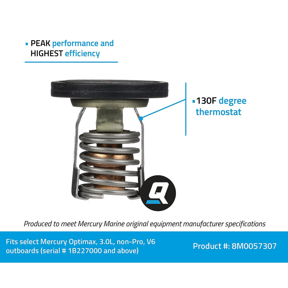 OEM Mercury / Quicksilver 8M0057307 Replacement Thermostat