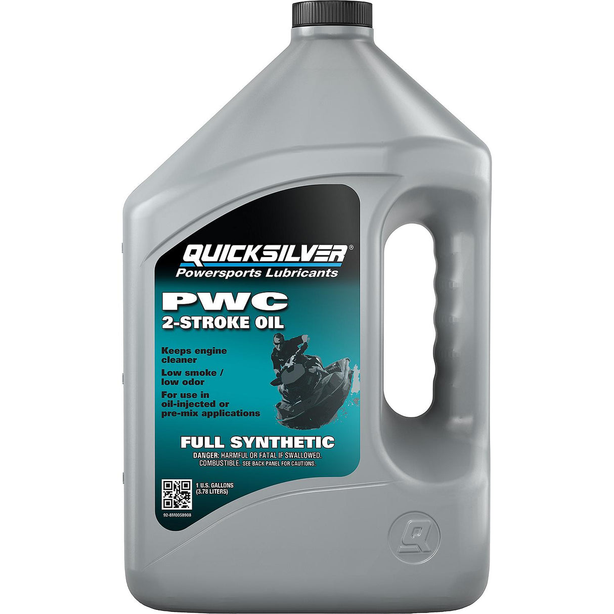 OEM Mercury / Quicksilver 8M0058908 Full Synthetic 2-Stroke PWC Marine Engine Oil, 1 Gallon