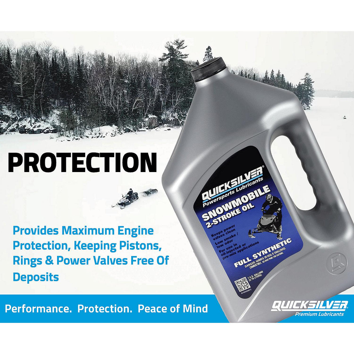 OEM Mercury / Quicksilver 8M0058912 Full Synthetic 2-Stroke Snowmobile Oil, 1 Gallon
