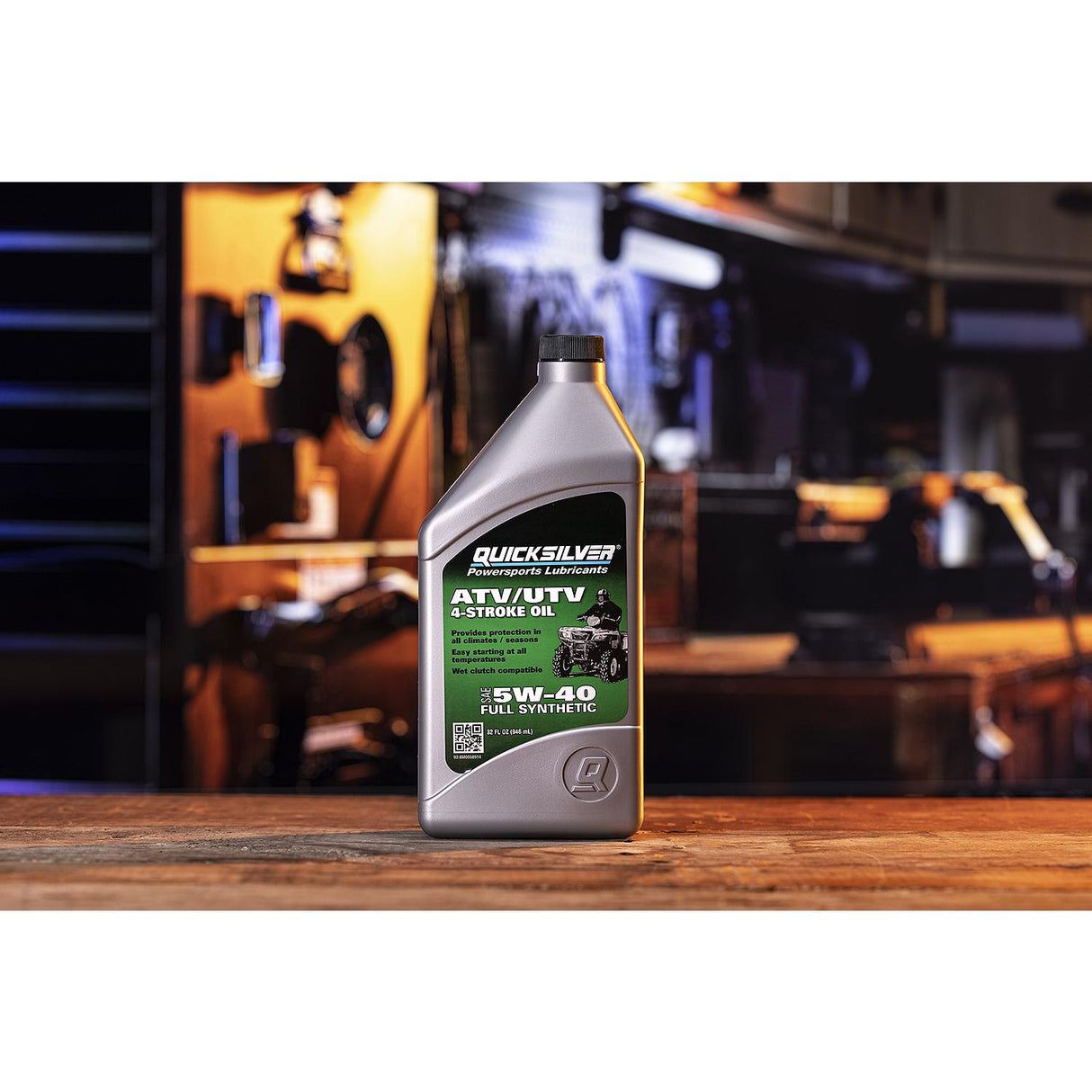 OEM Mercury / Quicksilver 8M0058914 5W-40 Full Synthetic 4-Stroke ATV Engine Oil, 1 Quart