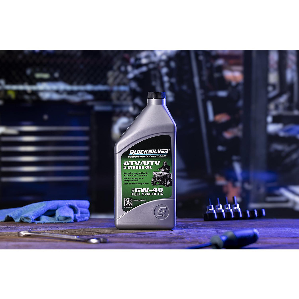 OEM Mercury / Quicksilver 8M0058914 5W-40 Full Synthetic 4-Stroke ATV Engine Oil, 1 Quart