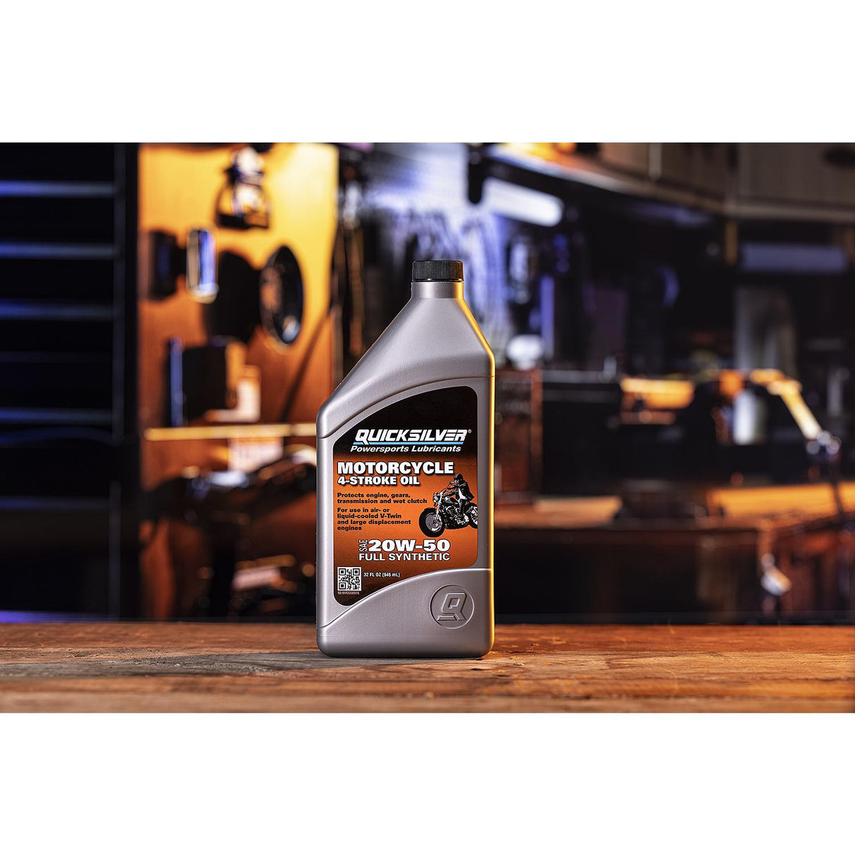 OEM Mercury / Quicksilver 20W-50 Full Synthetic Motorcycle Oil, 1 Quart