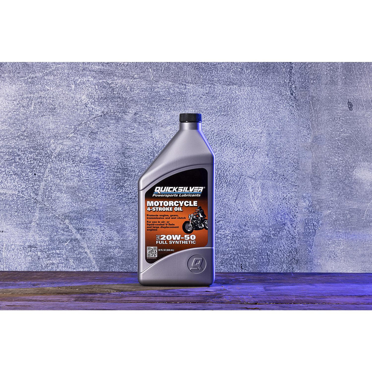 OEM Mercury / Quicksilver 20W-50 Full Synthetic Motorcycle Oil, 1 Quart