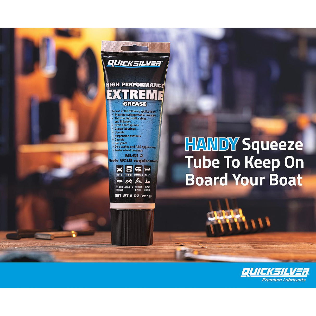 OEM Mercury / Quicksilver 8M0071838 High Performance Multi-Purpose Extreme NLGI 2 Marine Grease, 8 Oz. Tube