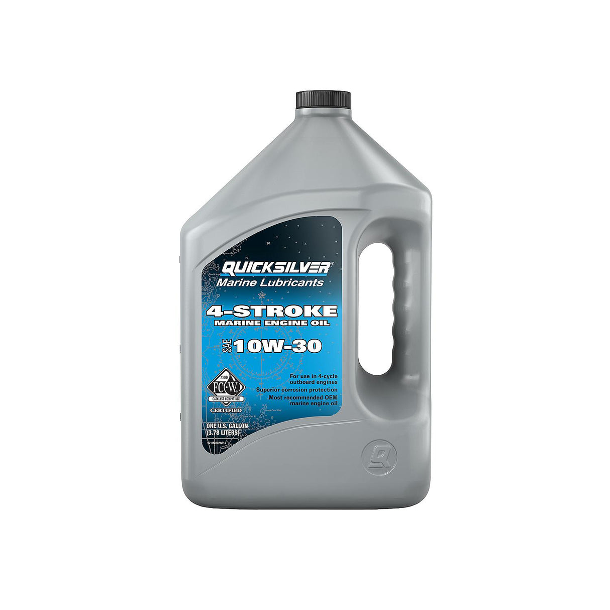 OEM Mercury / Quicksilver 10W-30 4-Stroke Marine Outboard And Sterndrive Engine Oil, 1 Gallon