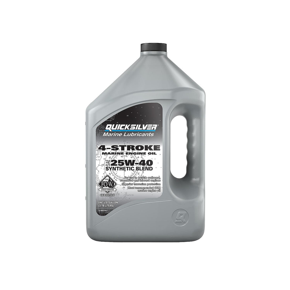 OEM Mercury / Quicksilver 25W-40 4-Stroke Synthetic Blend Marine Outboard And Sterndrive Engine Oil, 1 Gallon
