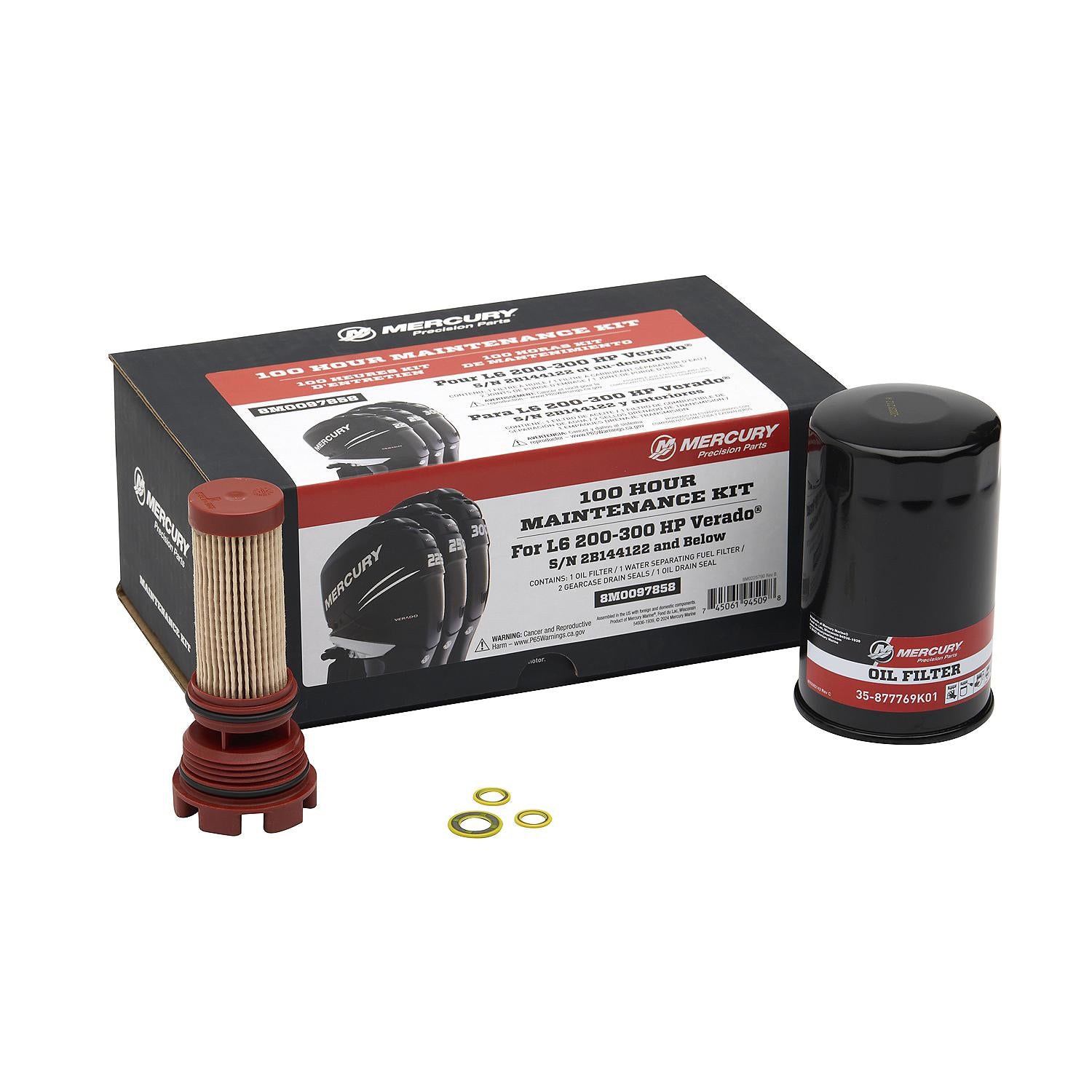 Mercury L6 200-300hp Verado 100 Hour Maintenance Kit