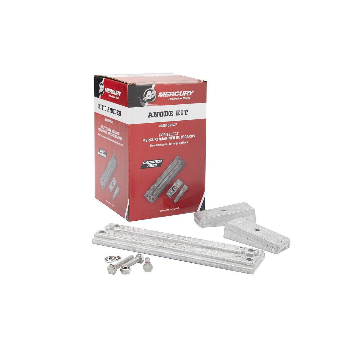 Mercury Aluminum Anode Kit 8M0107547 for Select Mercury and Mariner 40-115hp FourStroke Outboards
