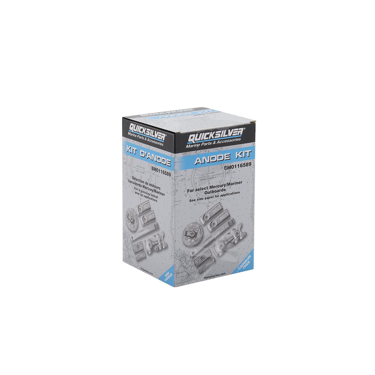 OEM Mercury / Quicksilver Transom and Gear Case Aluminum Anode Kit 8M0116589