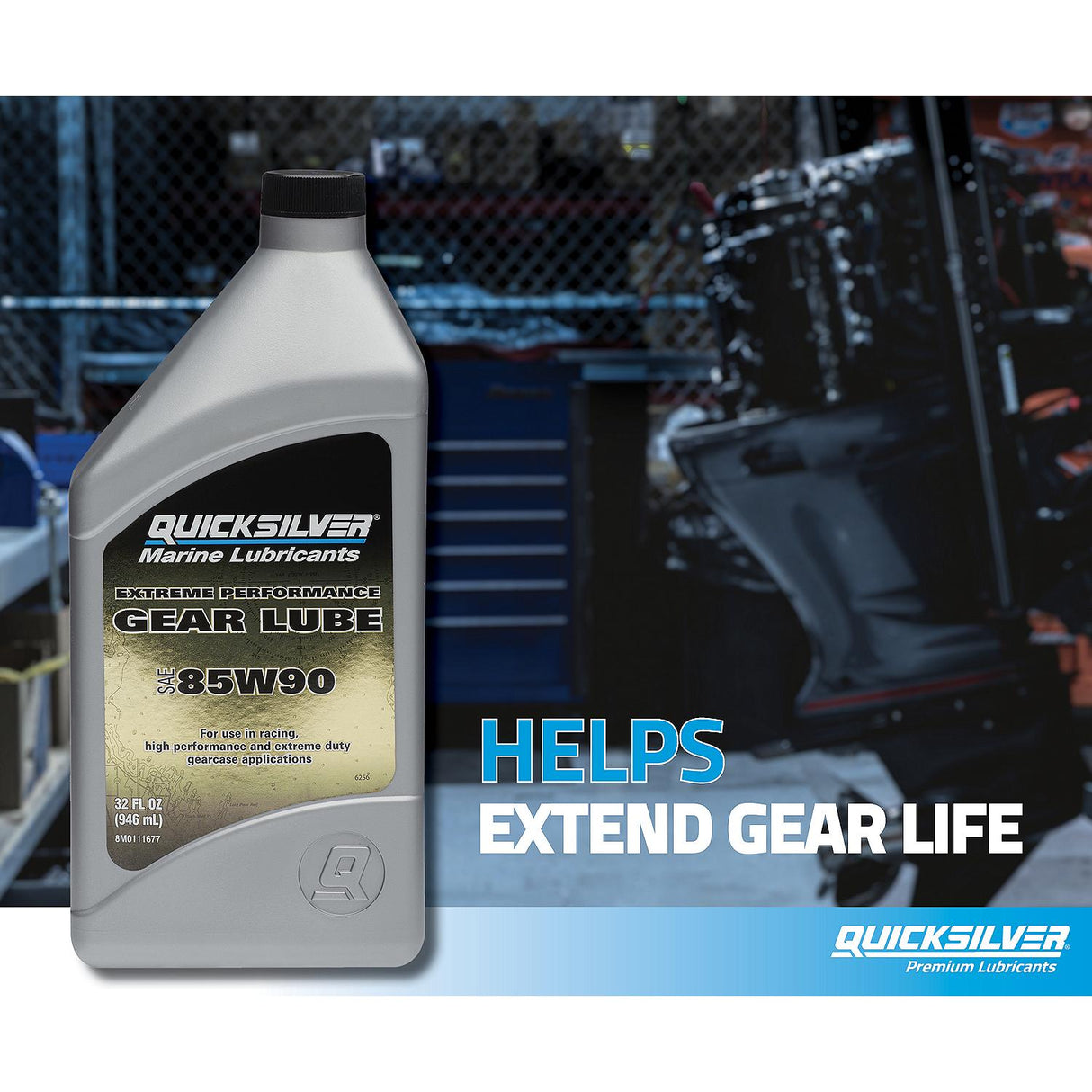 OEM Mercury / Quicksilver 85W-90 Extreme Performance Gear Lube For Outboard and Sterndrive Engines, 1 Gallon