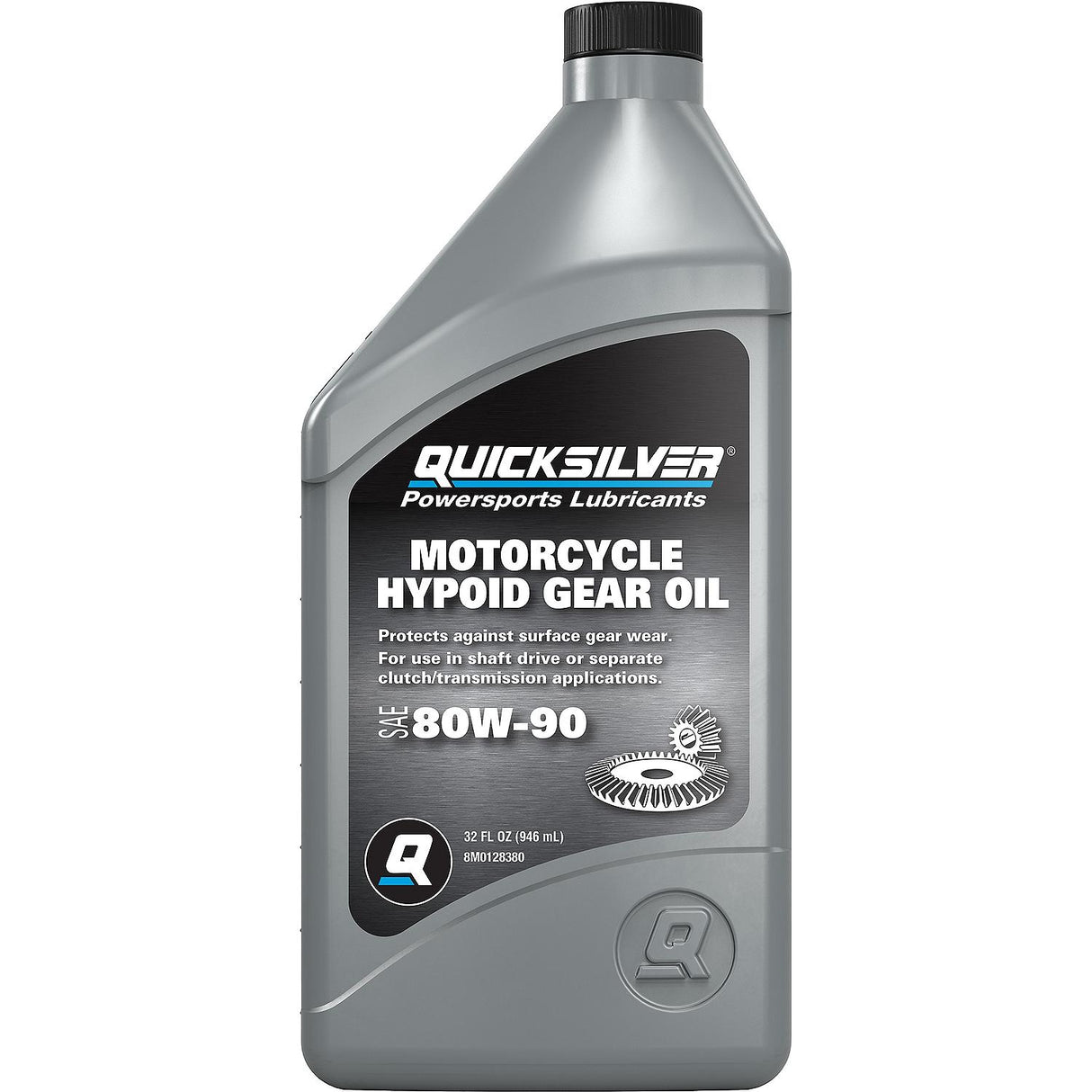 OEM Mercury / Quicksilver 8M0128380 80W-90 Motorcycle Hypoid Gear Oil, 1 Qt.