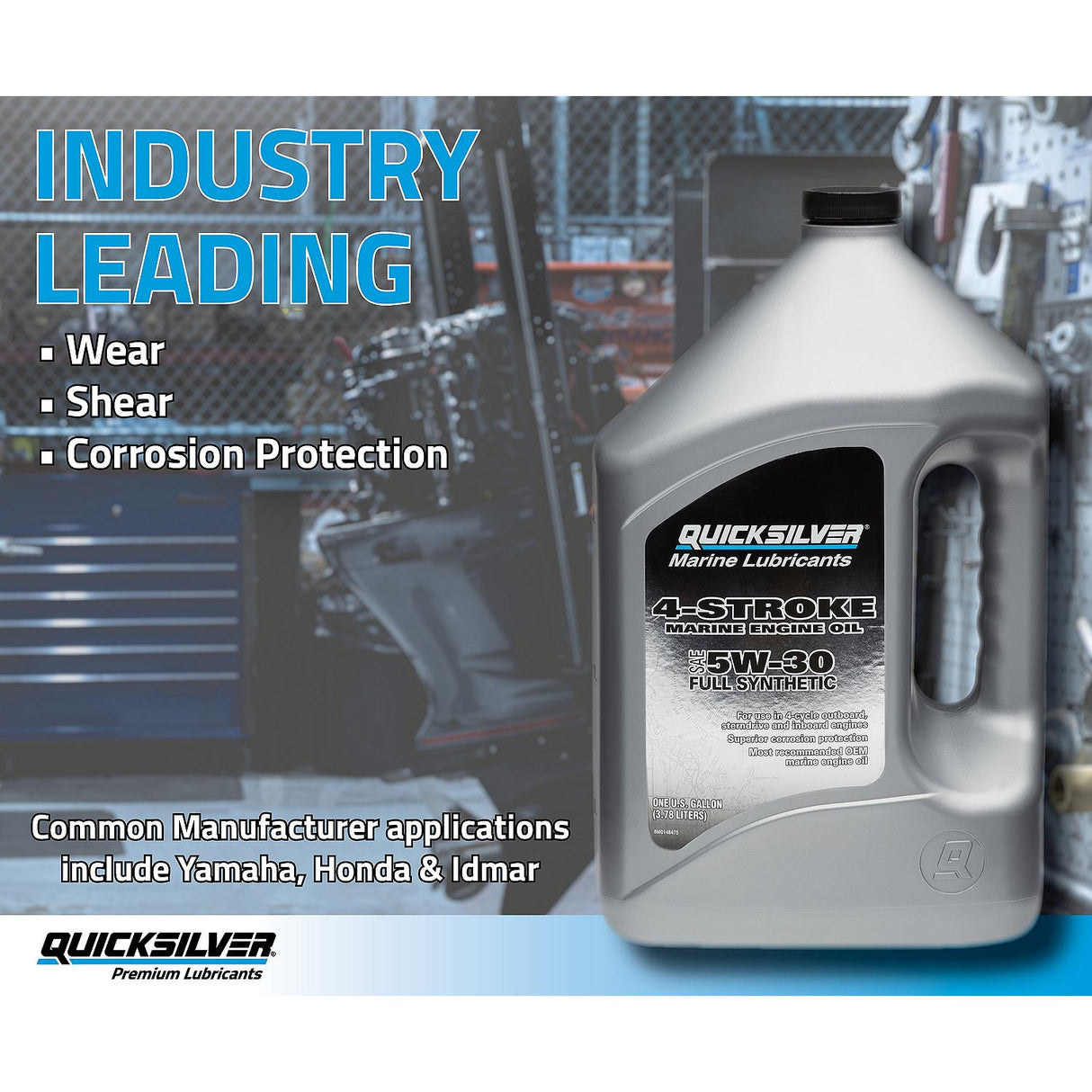 OEM Mercury / Quicksilver 5W-30 Full Synthetic Marine Engine Oil, 1 Gallon 8M0148475