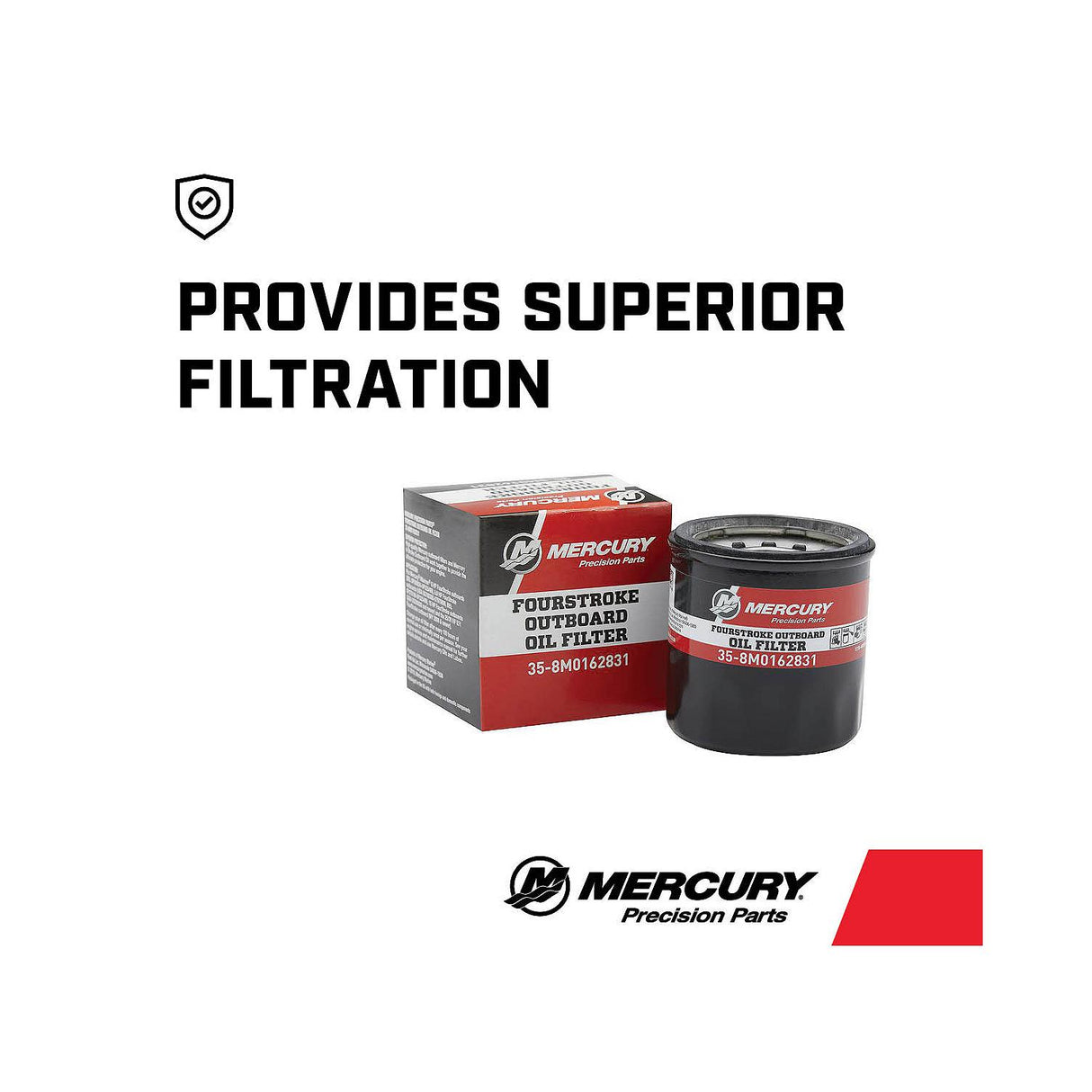 Mercury Oil Filter 8M0162831 for Select Mercury and Mariner 8-30hp FourStroke Outboards