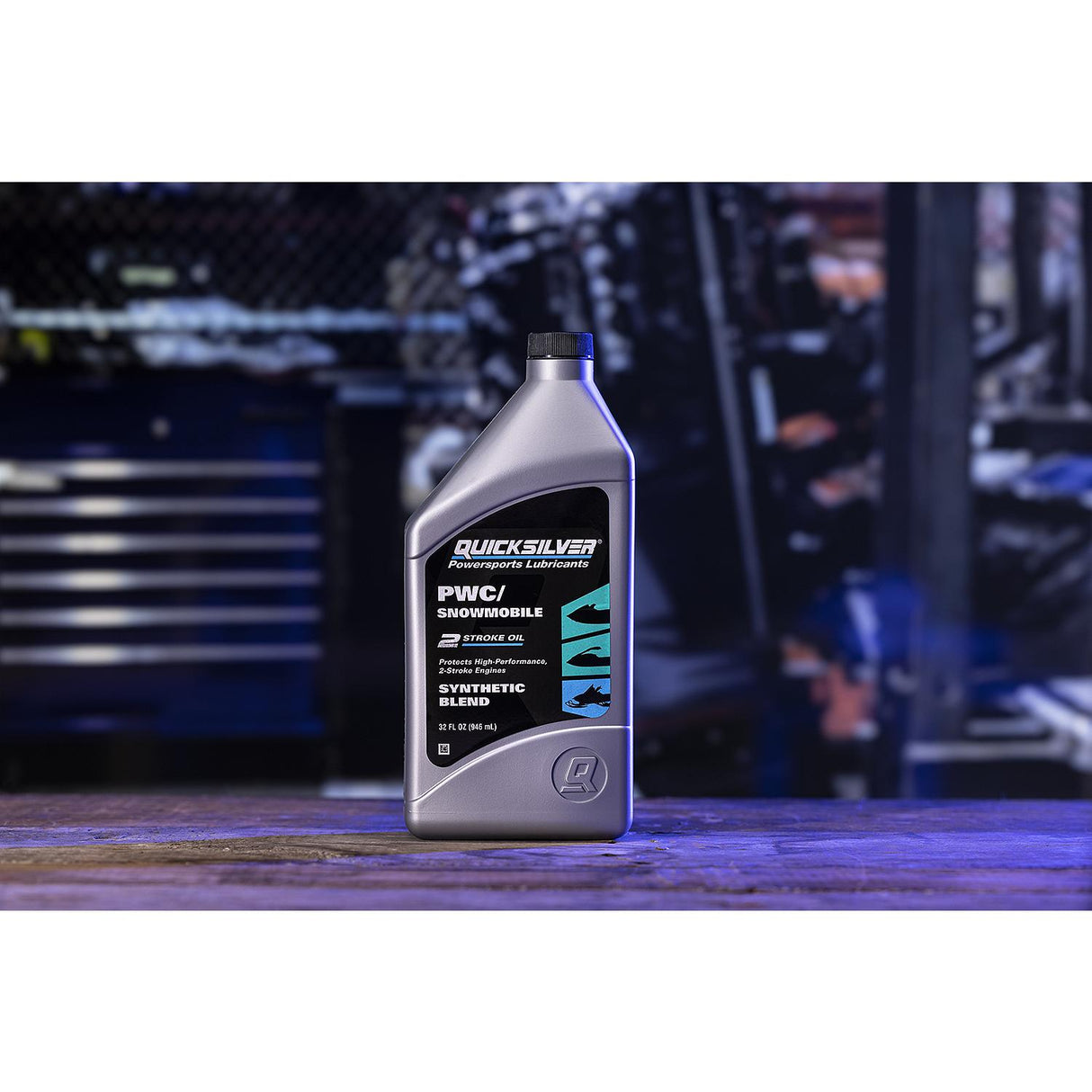 OEM Mercury / Quicksilver 8M0166406 2-Stroke PWC/Snowmobile Engine Oil, Premium Synthetic Blend, 1 Qt.