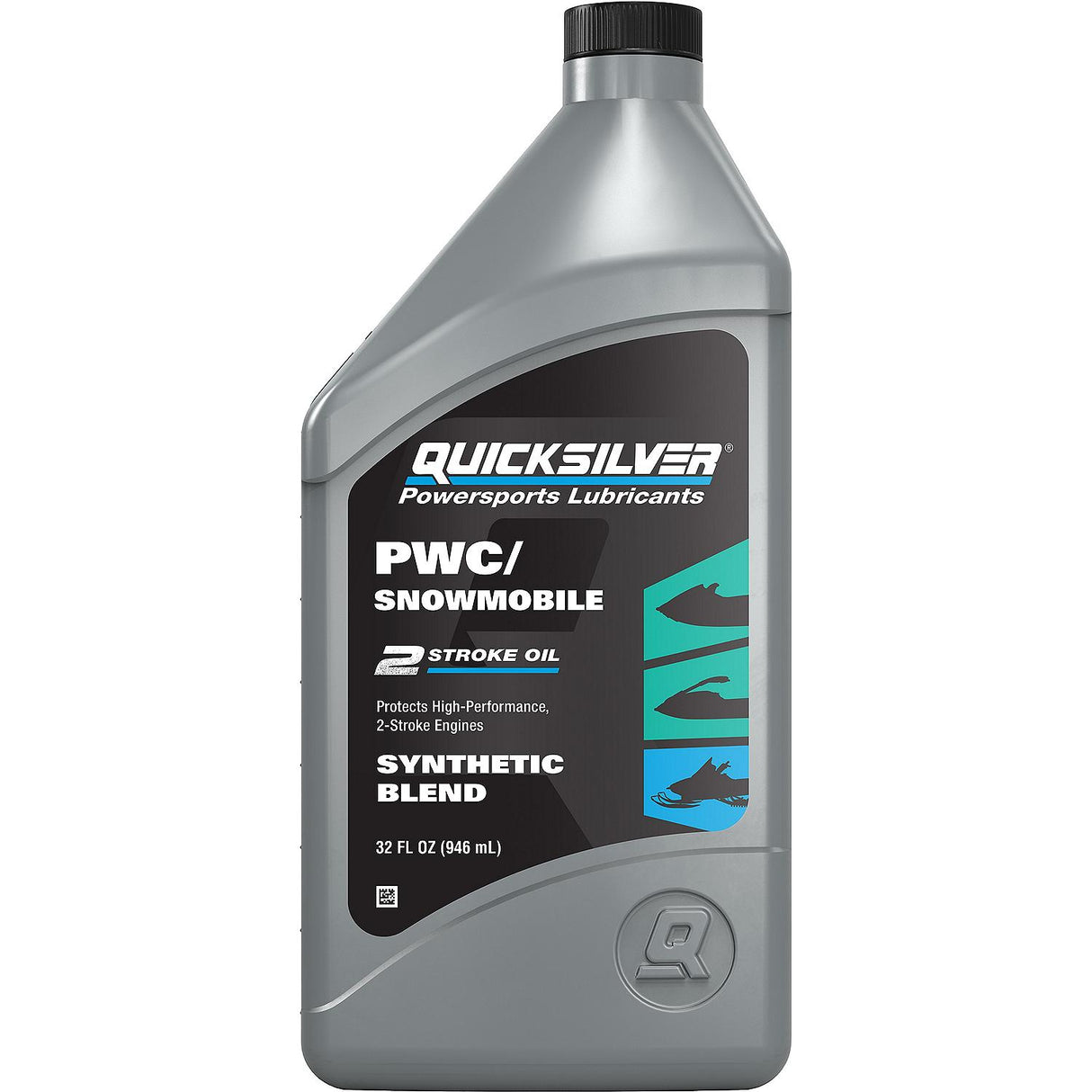 OEM Mercury / Quicksilver 8M0166406 2-Stroke PWC/Snowmobile Engine Oil, Premium Synthetic Blend, 1 Qt.