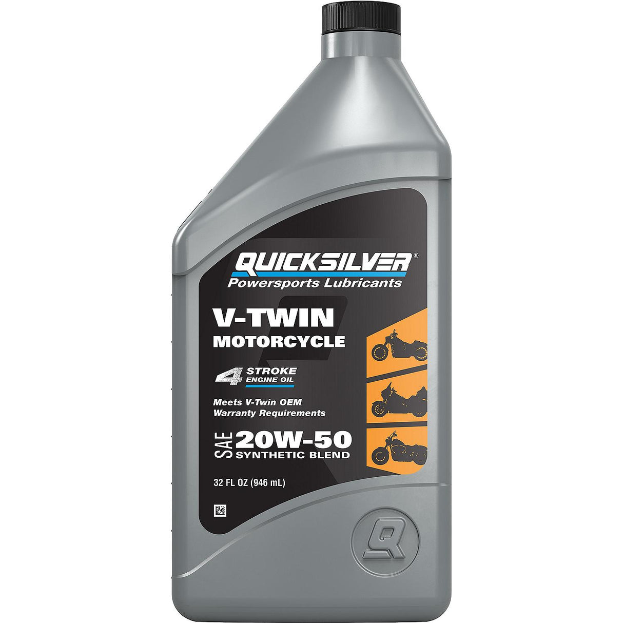 OEM Mercury / Quicksilver 20W-50 Synthetic Motorcycle Oil, 1 Qt.