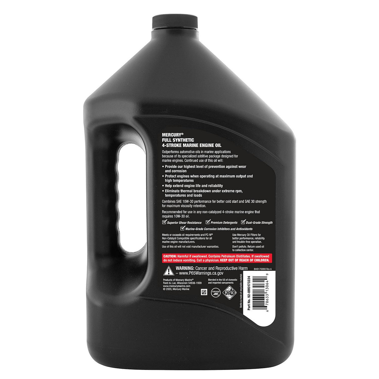 Mercury 8M0173224 SAE 10W-30 Full Synthetic 4-Stroke Marine Engine Oil - 1 Gallon