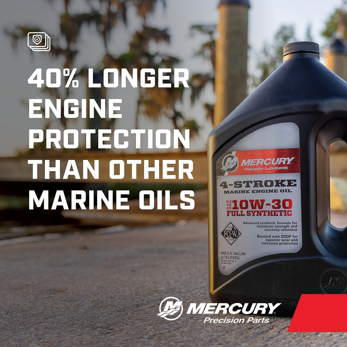 Mercury 8M0173224 SAE 10W-30 Full Synthetic 4-Stroke Marine Engine Oil - 1 Gallon