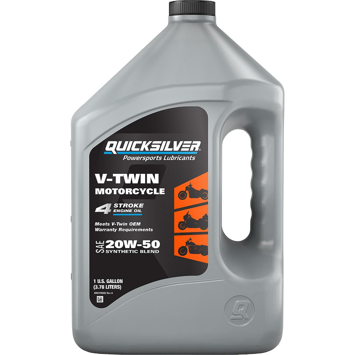 OEM Mercury / Quicksilver 20W-50 Synthetic Motorcycle Oil, 1 Gallon 8M0175745