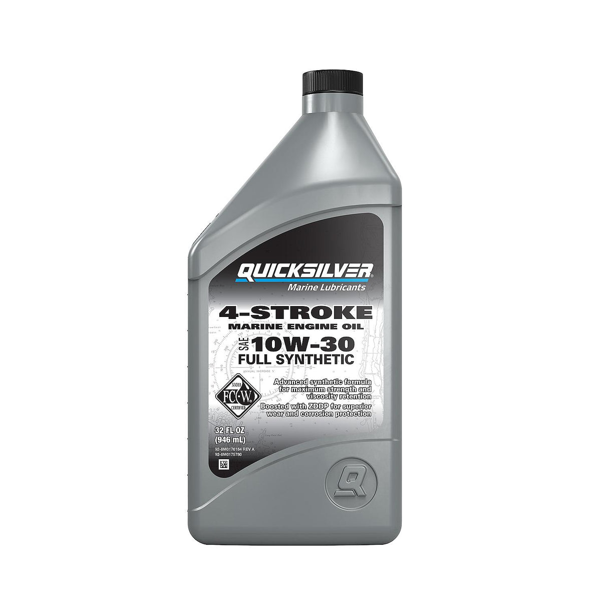 OEM Mercury / Quicksilver 8M0175780 10W-30 Full Synthetic Marine Engine Oil, 1 Qt.  8M0175780