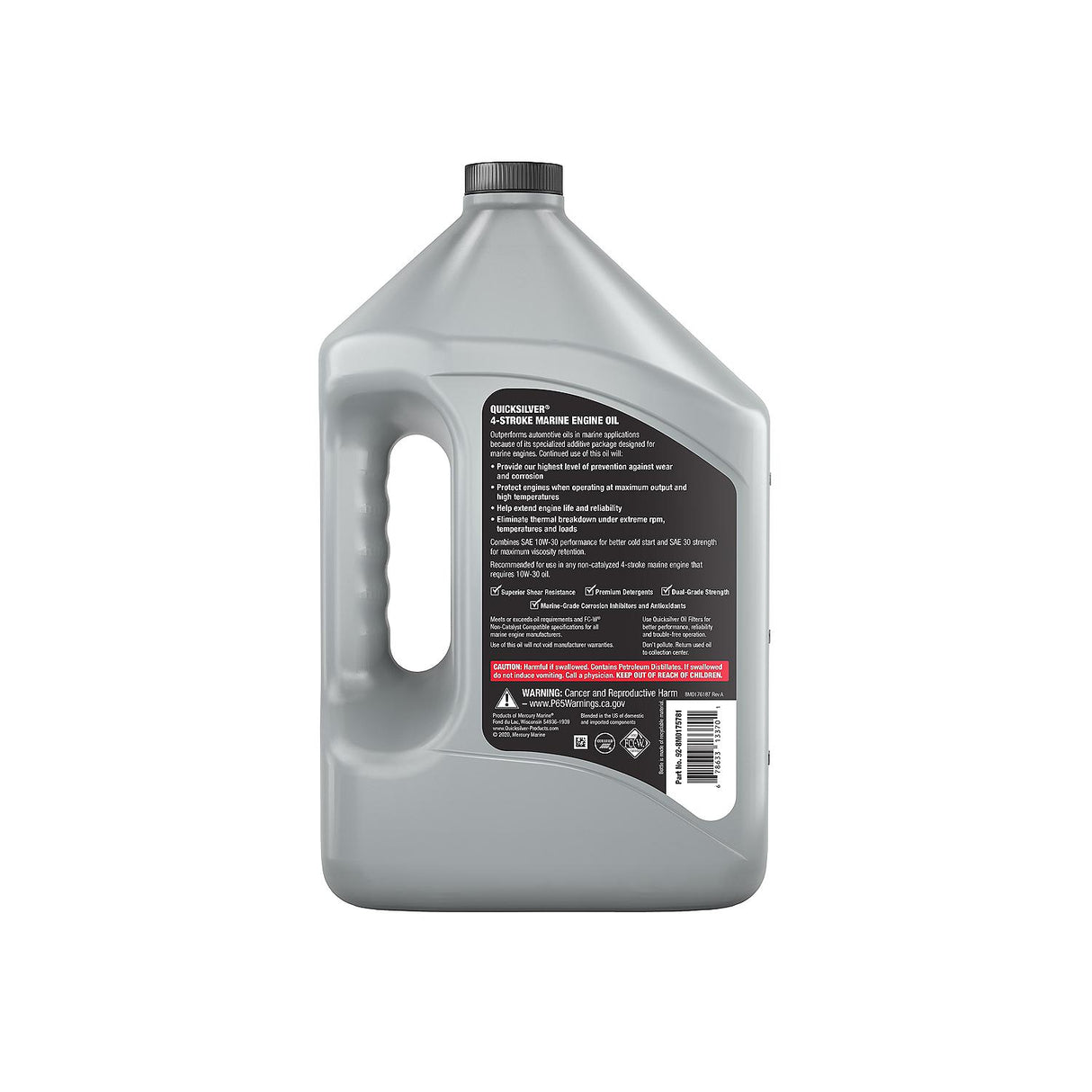 OEM Mercury / Quicksilver 8M0175781 Full Synthetic 10W-30 4-Stroke Marine Engine Oil, 1 Gallon 8M0175781