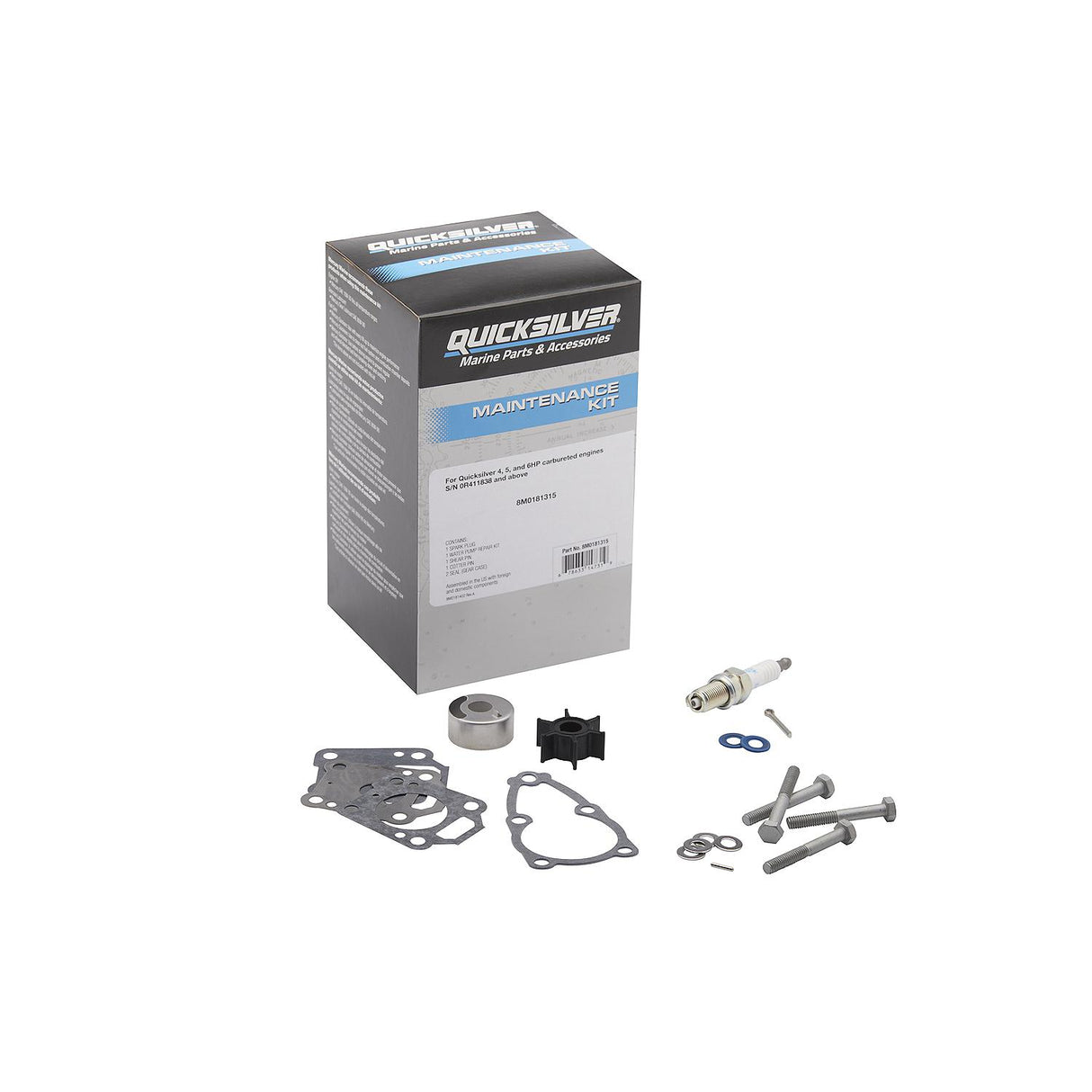 OEM Mercury / Quicksilver 8M0181315 Outboard Service Kit, Mercury, 4-6hp Carbureted
