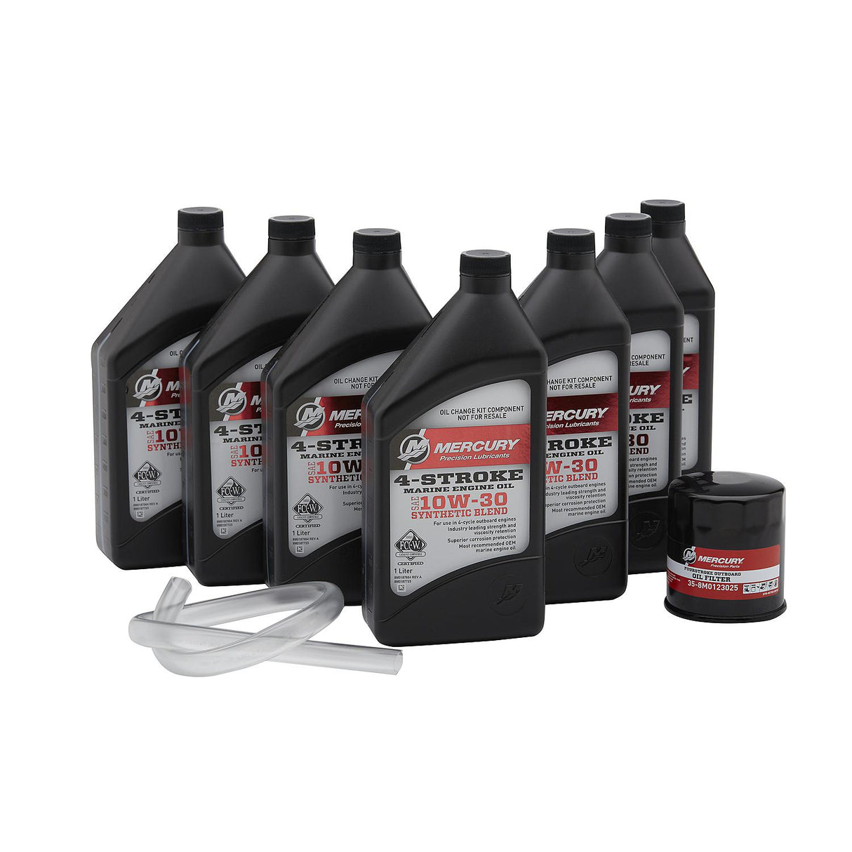Mercury 8M0187621 SAE 10W-30 4-Stroke Outboard Oil Change Kit for Mercury V6 and V8 175-300hp Outboards