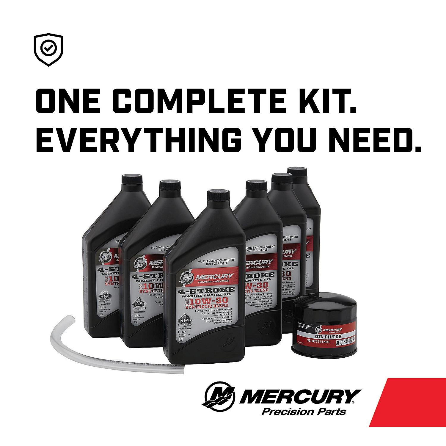Mercury 8M0188357 SAE 10W-30 4-Stroke Outboard Oil Change Kit for Mercury and Mariner 150hp Outboards