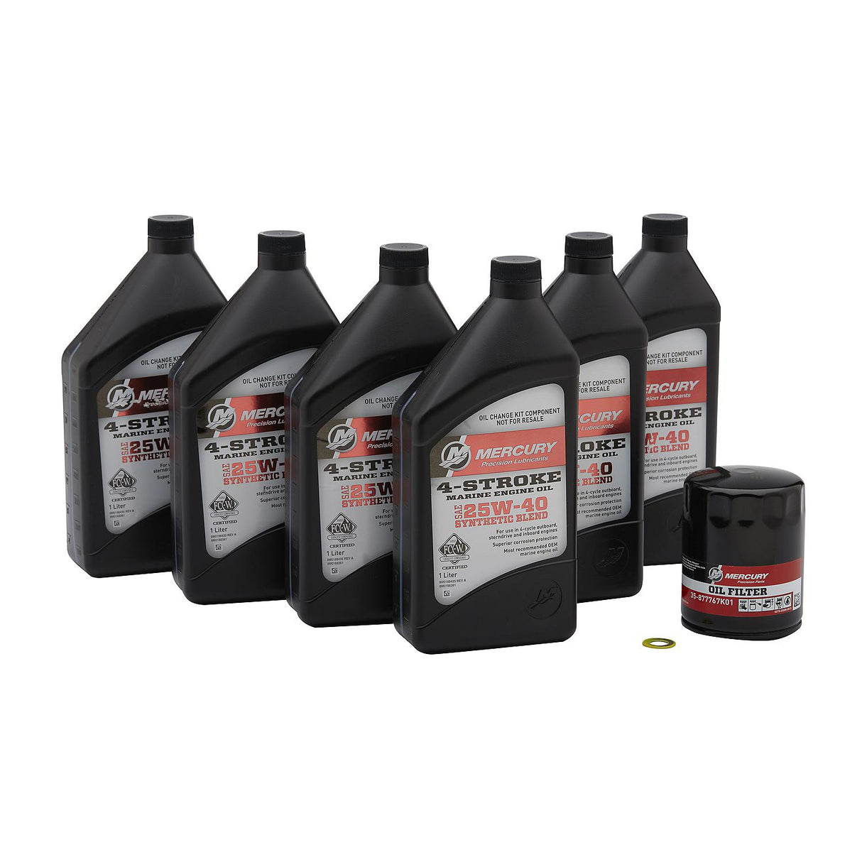 Mercury 8M0188358 SAE 25W-40 4-Stroke Outboard Oil Change Kit for Mercury L4 150-200hp Verado Outboards