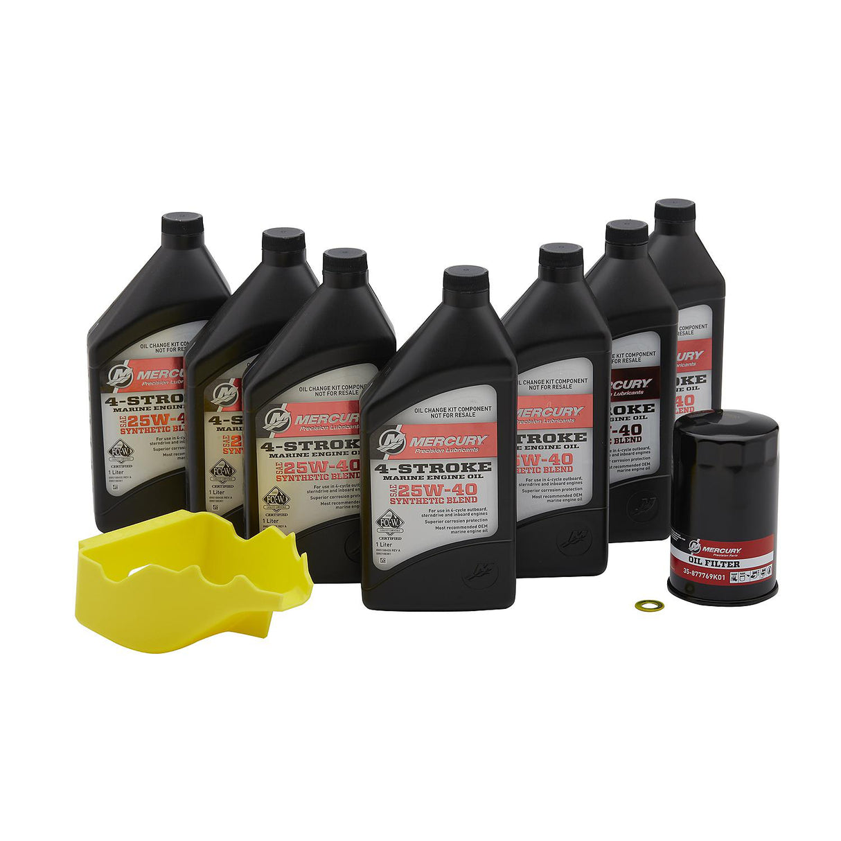 Mercury 8M0188359 SAE 25W-40 4-Stroke Outboard Oil Change Kit for Mercury L6 200-400hp Verado Outboards
