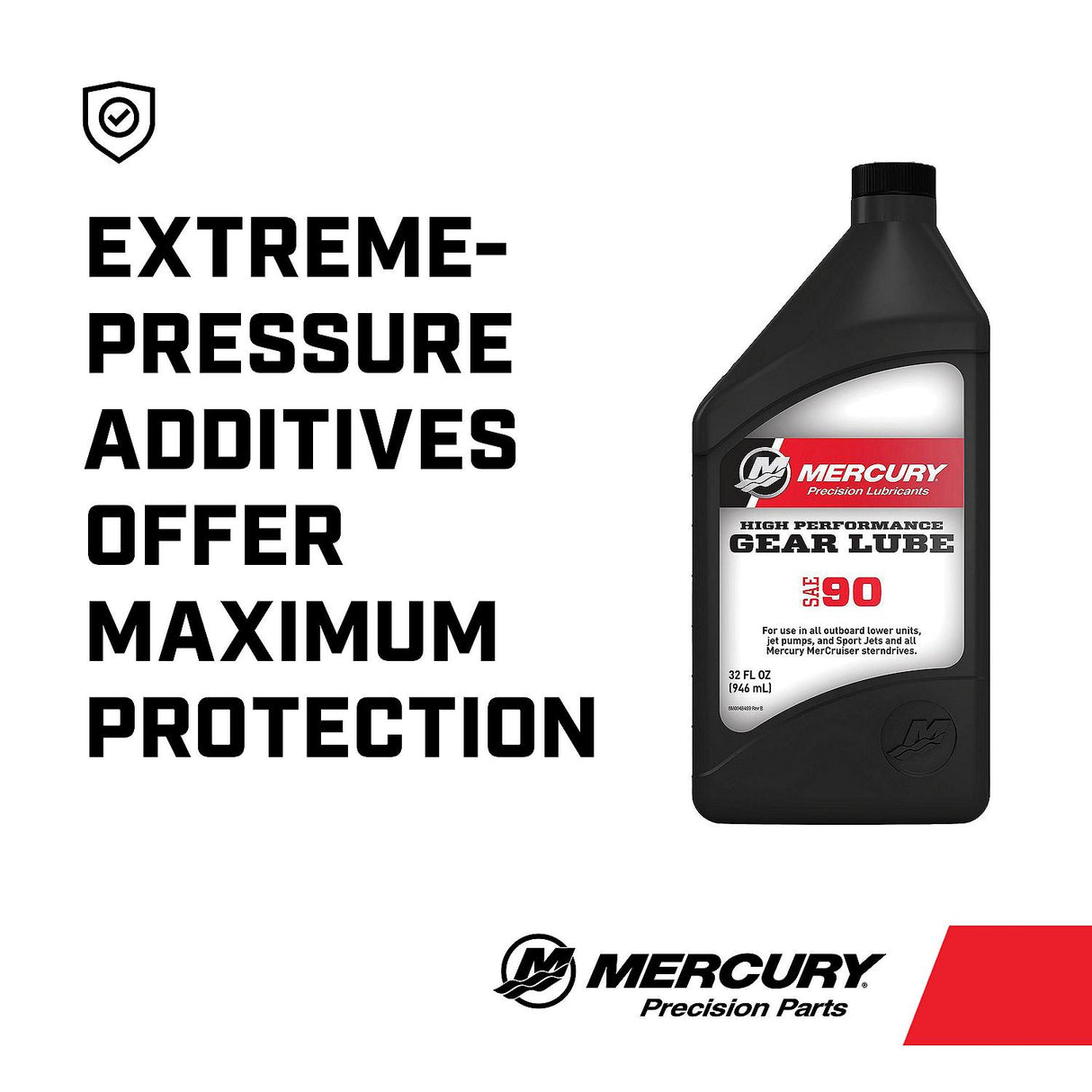 Mercury 8M0222063 SAE 90 High Performance Gear Lube – 1 Quart Bottle