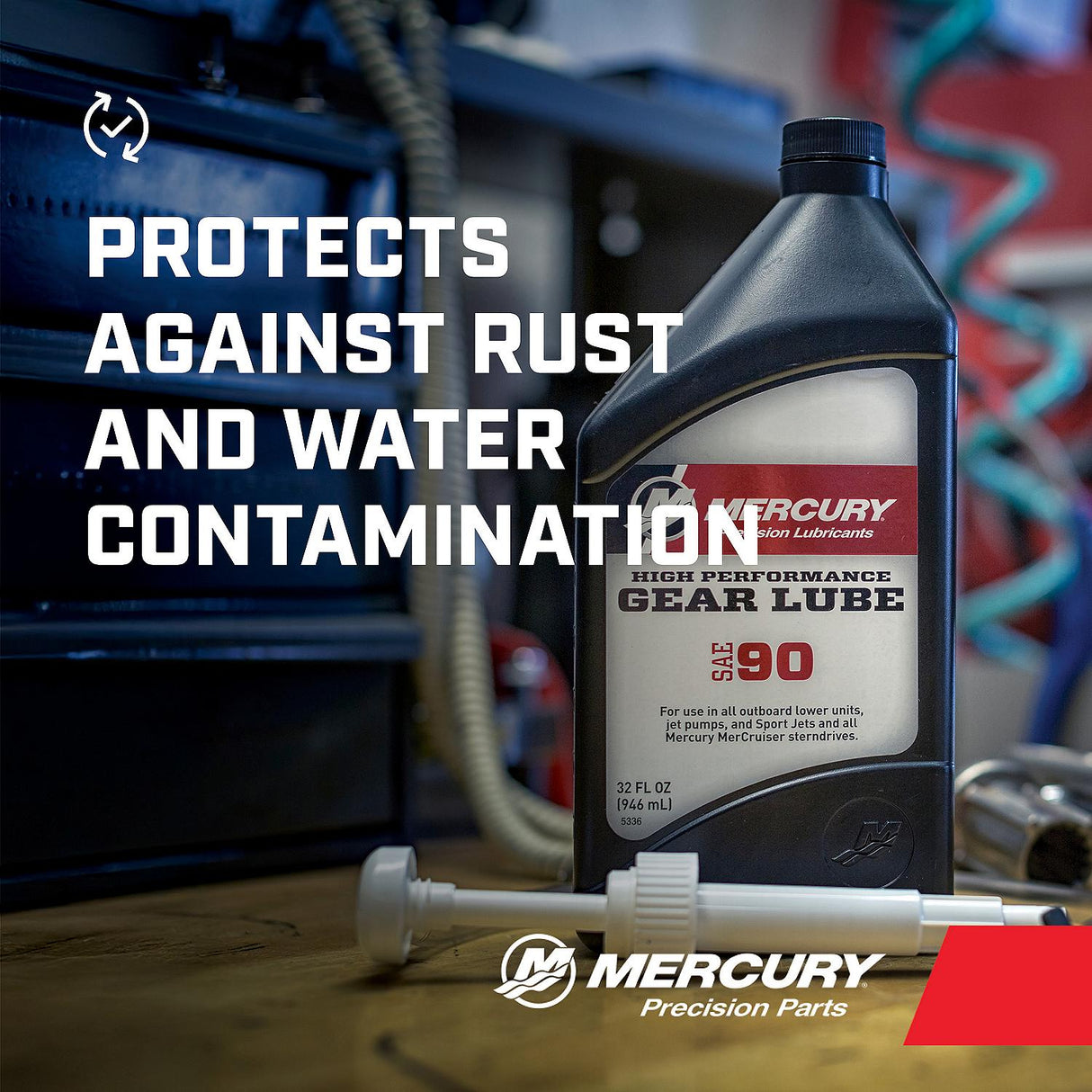 Mercury 8M0222068 SAE 90 High Performance Gear Lube – 1 Quart Bottle