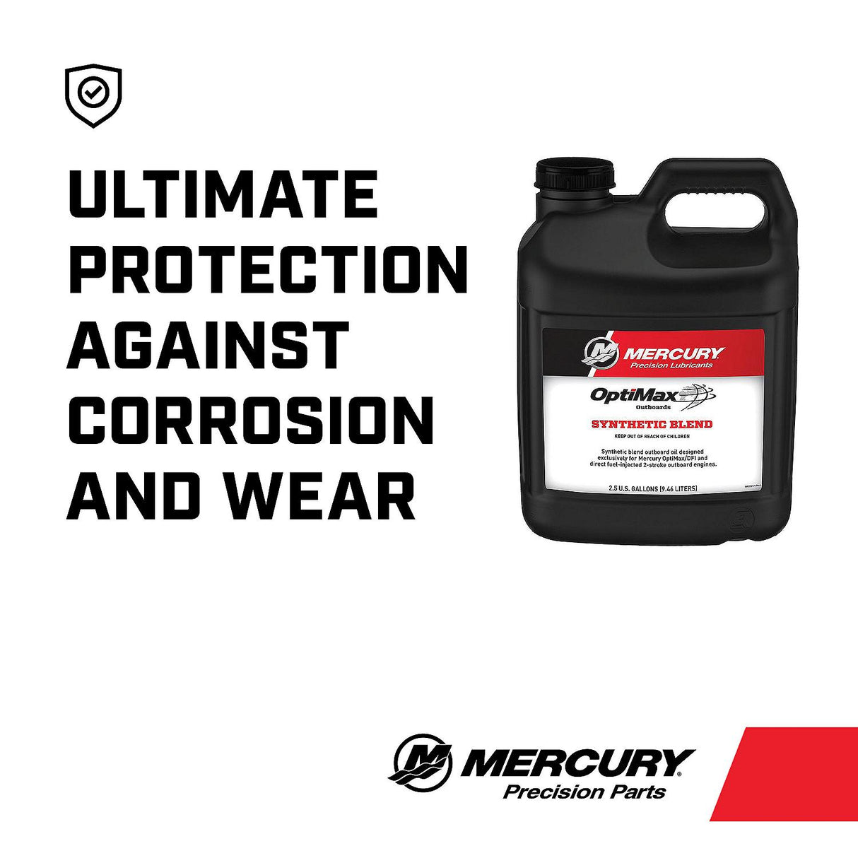 Mercury 8M0229800 Synthetic Blend Direct Injection (DI) Engine Oil for OptiMax and Other DFI 2-Stroke Outboards - 2.5 Gallons