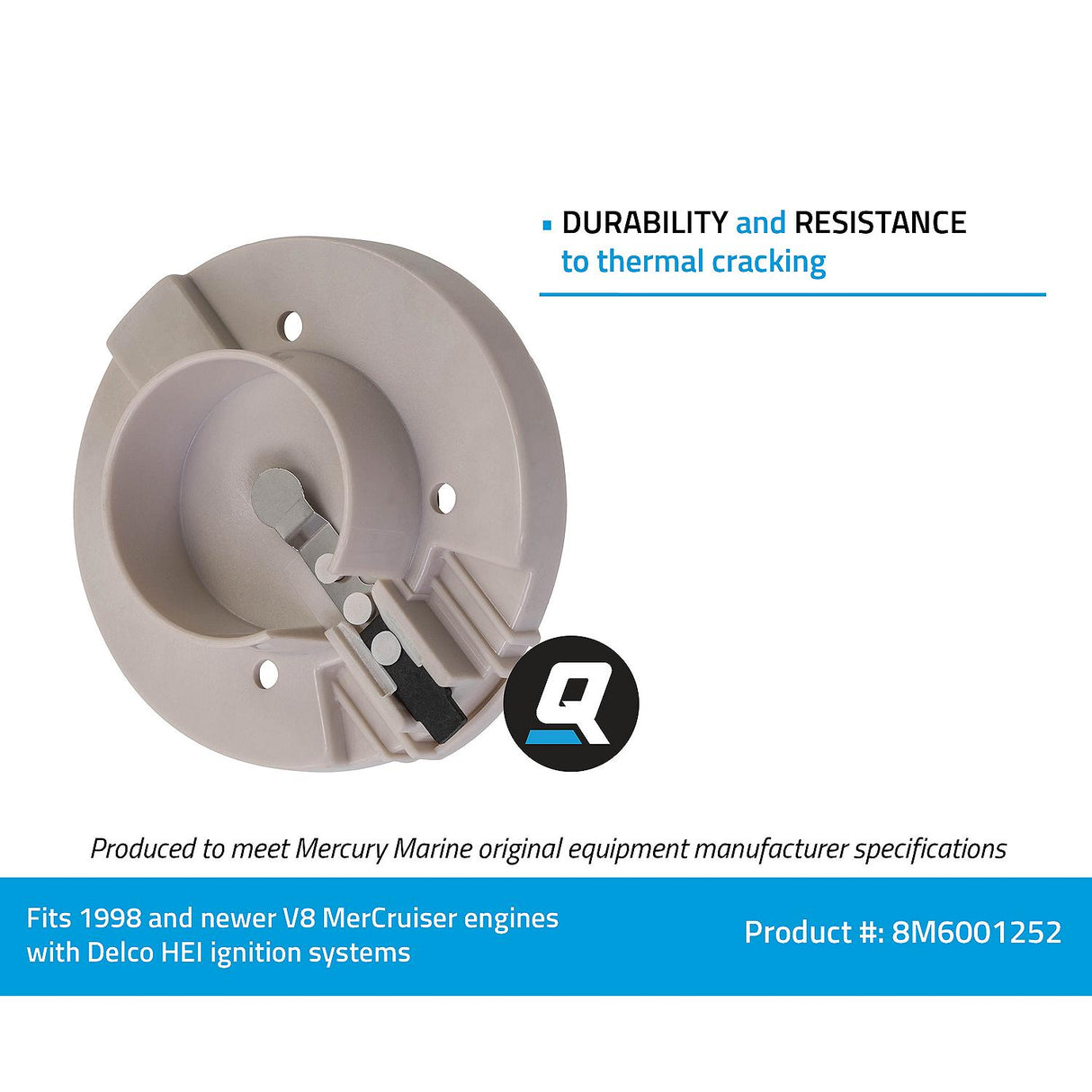 OEM Mercury / Quicksilver 8M6001252 Rotor for MerCruiser V8 Engines Made by General Motors w/ Delco High Energy Ignition (HEI) Systems