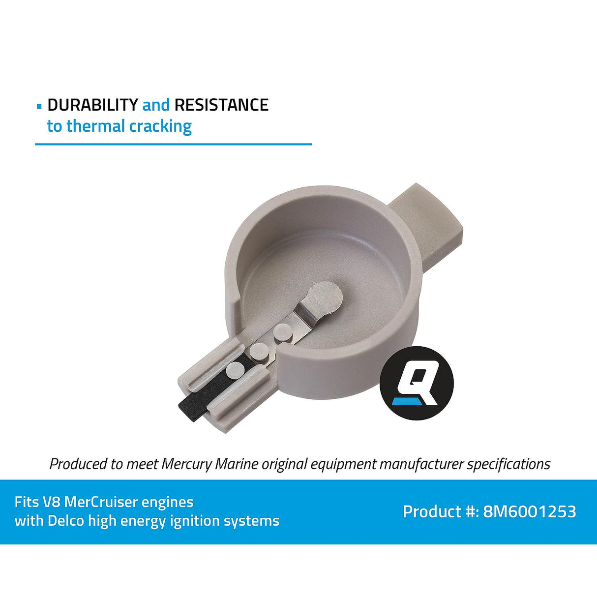 OEM Mercury / Quicksilver 8M6001253 Rotor for MerCruiser V8 Engines Made by General Motors w/ Delco High Energy Ignition (HEI) Systems