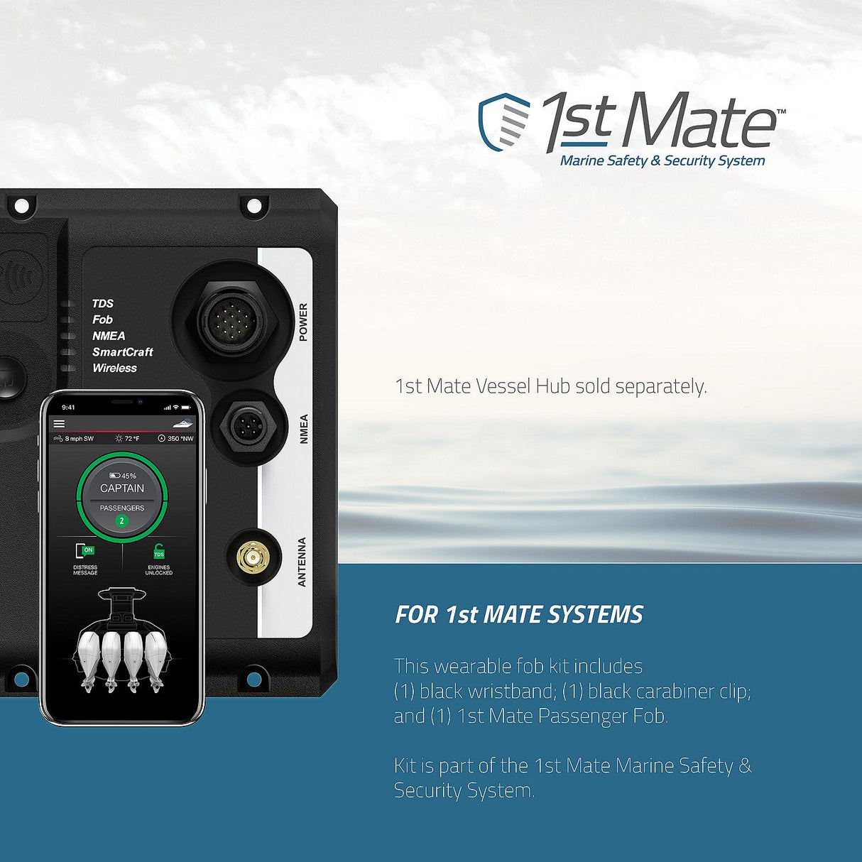 OEM Mercury / Quicksilver Passenger First Mate Wearable Fob Kit 8M6007944