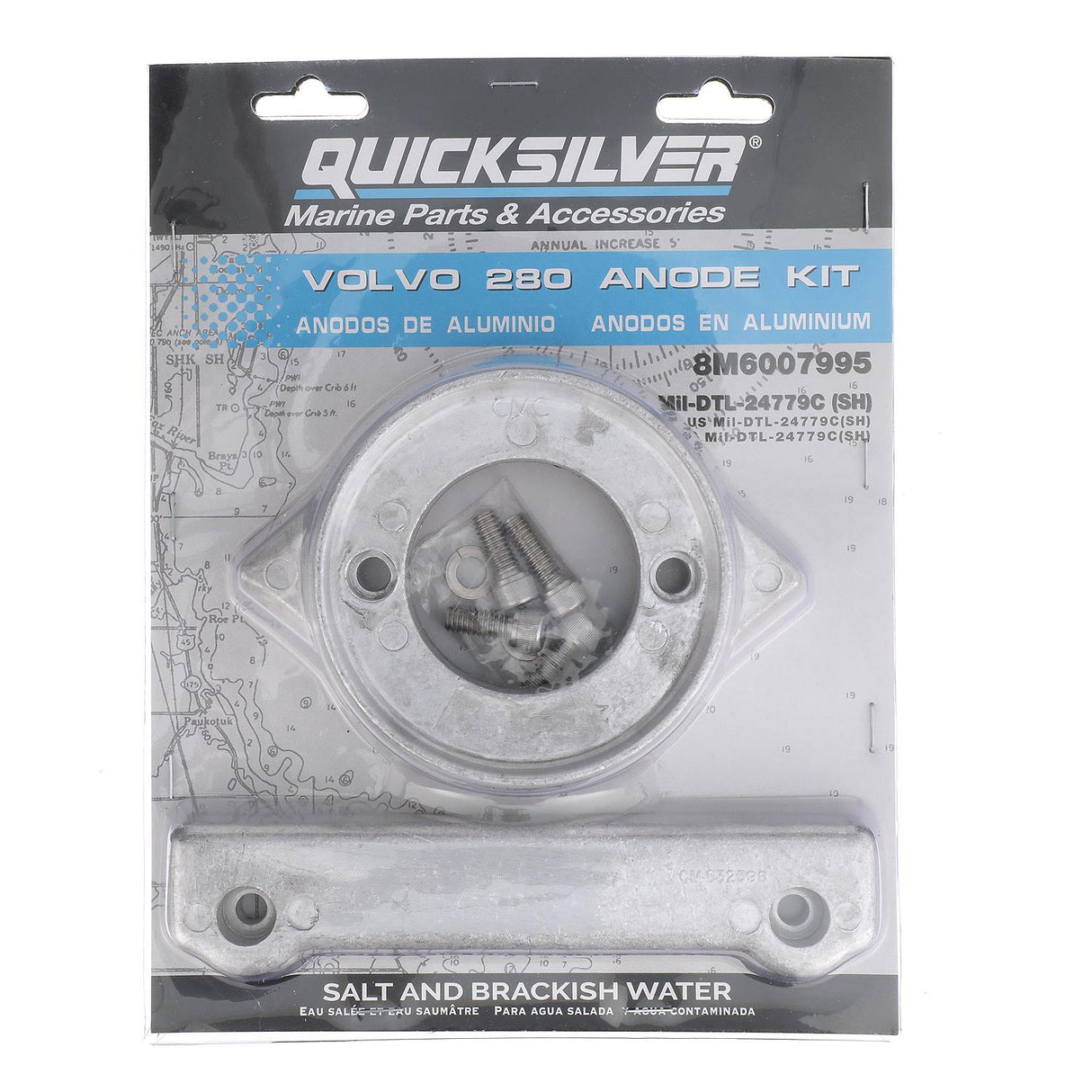 Quicksilver 8M6007995 Aluminum Anode Kit for Volvo 280 Sterndrives