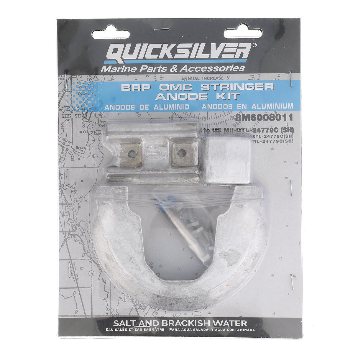 Quicksilver 8M6008011 Aluminum Anode Kit for BRP/OMC Stringer Sterndrives