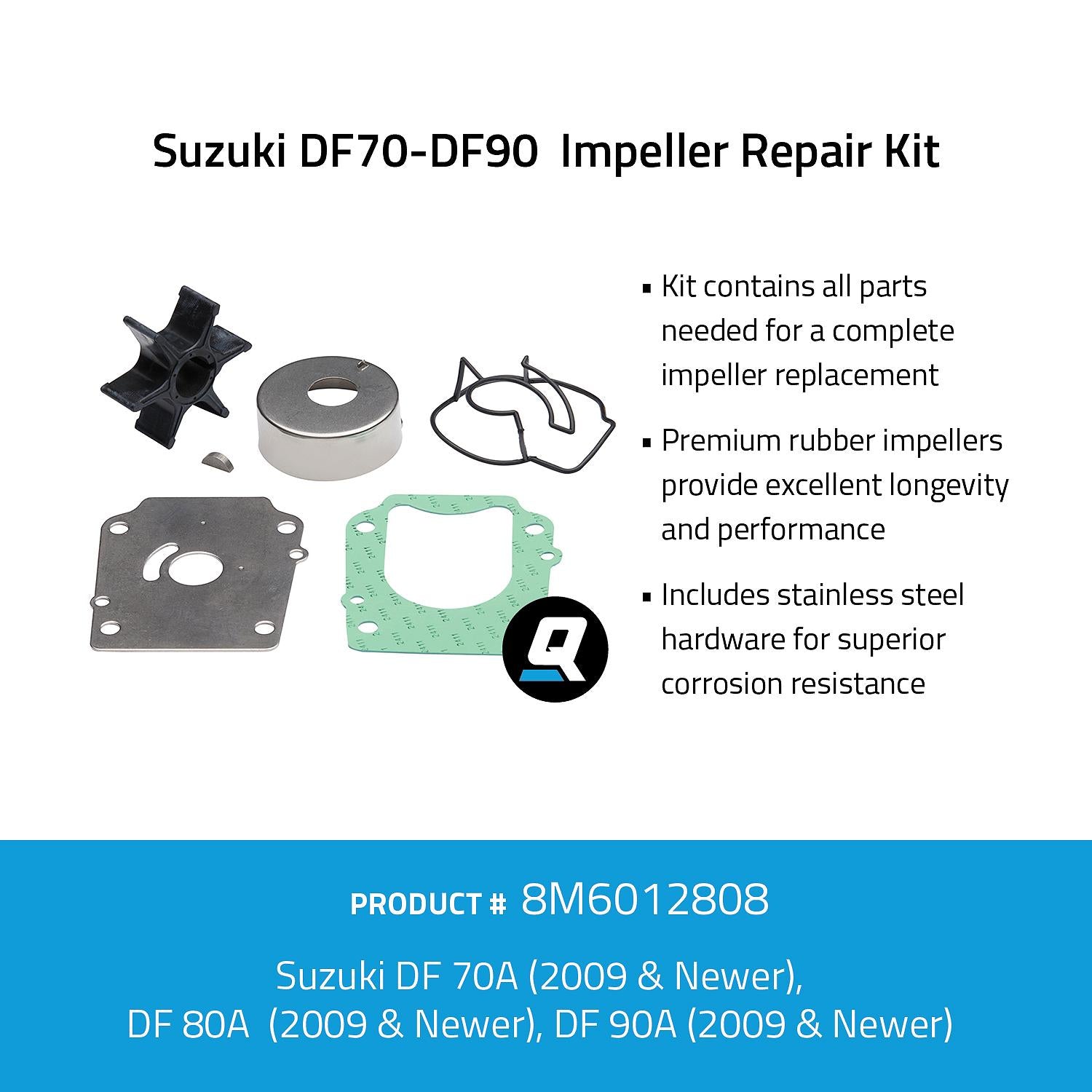 OEM Mercury / Quicksilver 8M6012808 Impeller Repair Kit - Suzuki DF70-DF90