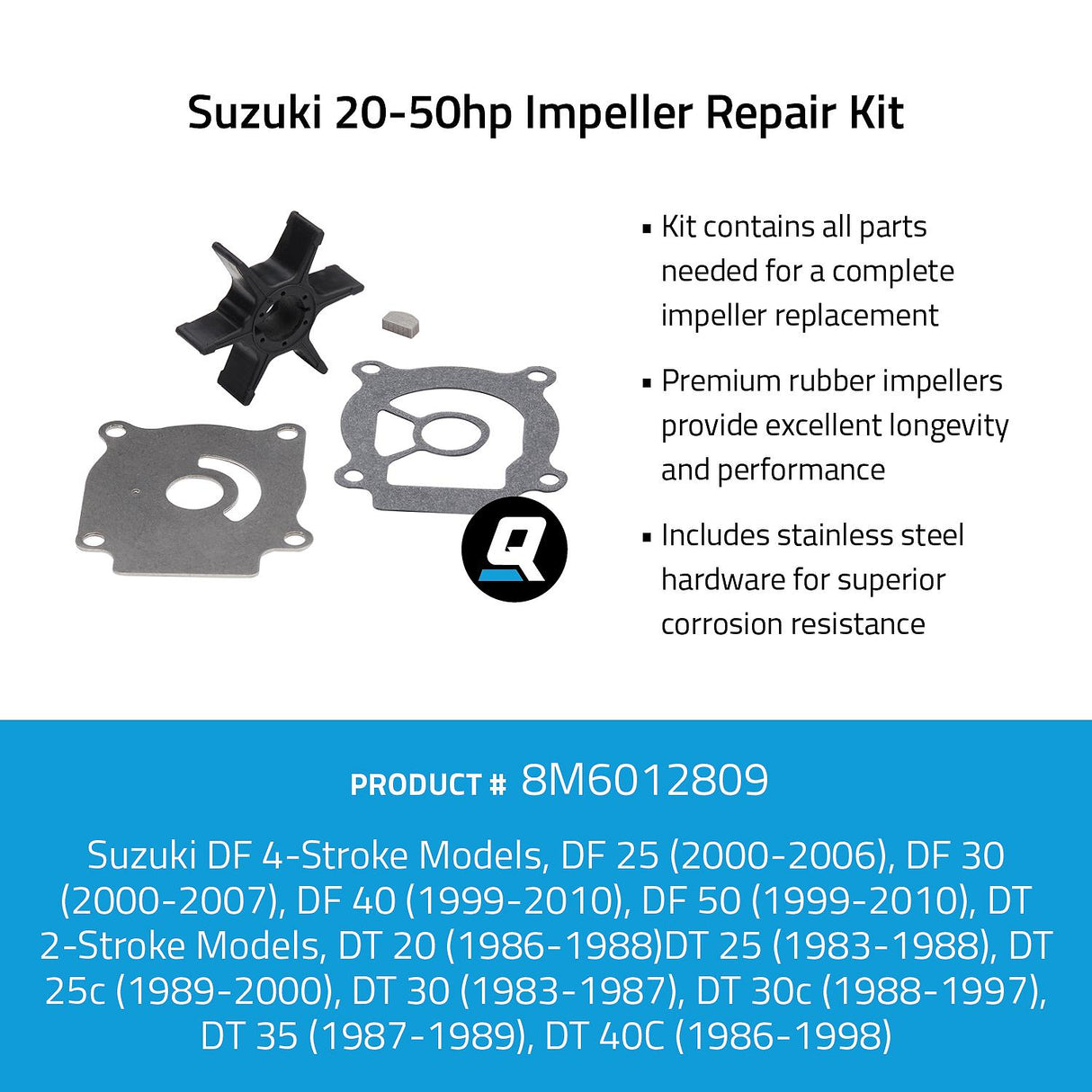 OEM Mercury / Quicksilver 8M6012809 Impeller Repair Kit - Suzuki 20-50hp