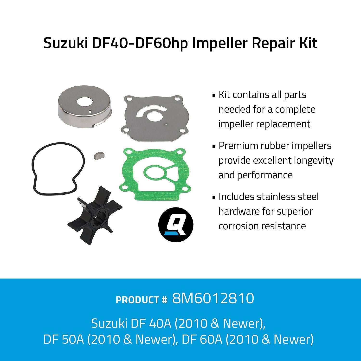 OEM Mercury / Quicksilver 8M6012810 Impeller Repair Kit - Suzuki DF40-DF60hp
