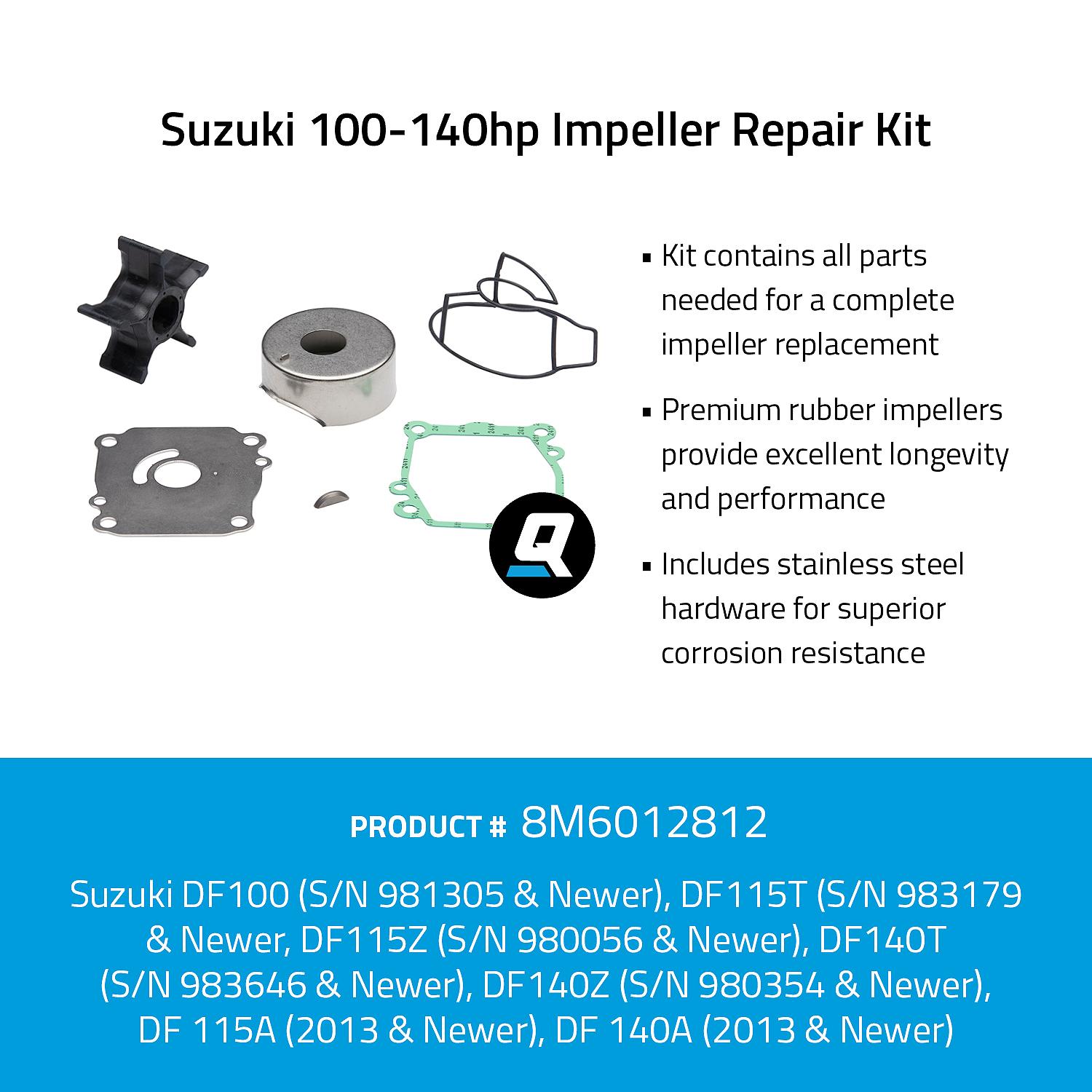 OEM Mercury / Quicksilver 8M6012812 Impeller Repair Kit - Suzuki 100-140hp