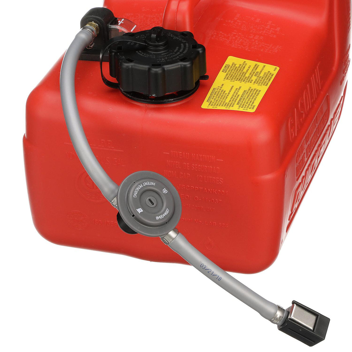 OEM Mercury / Quicksilver 8M0047598 Portable Marine Boat Fuel Tank w/ Fuel Demand Valve, 3.2 Gallon Capacity