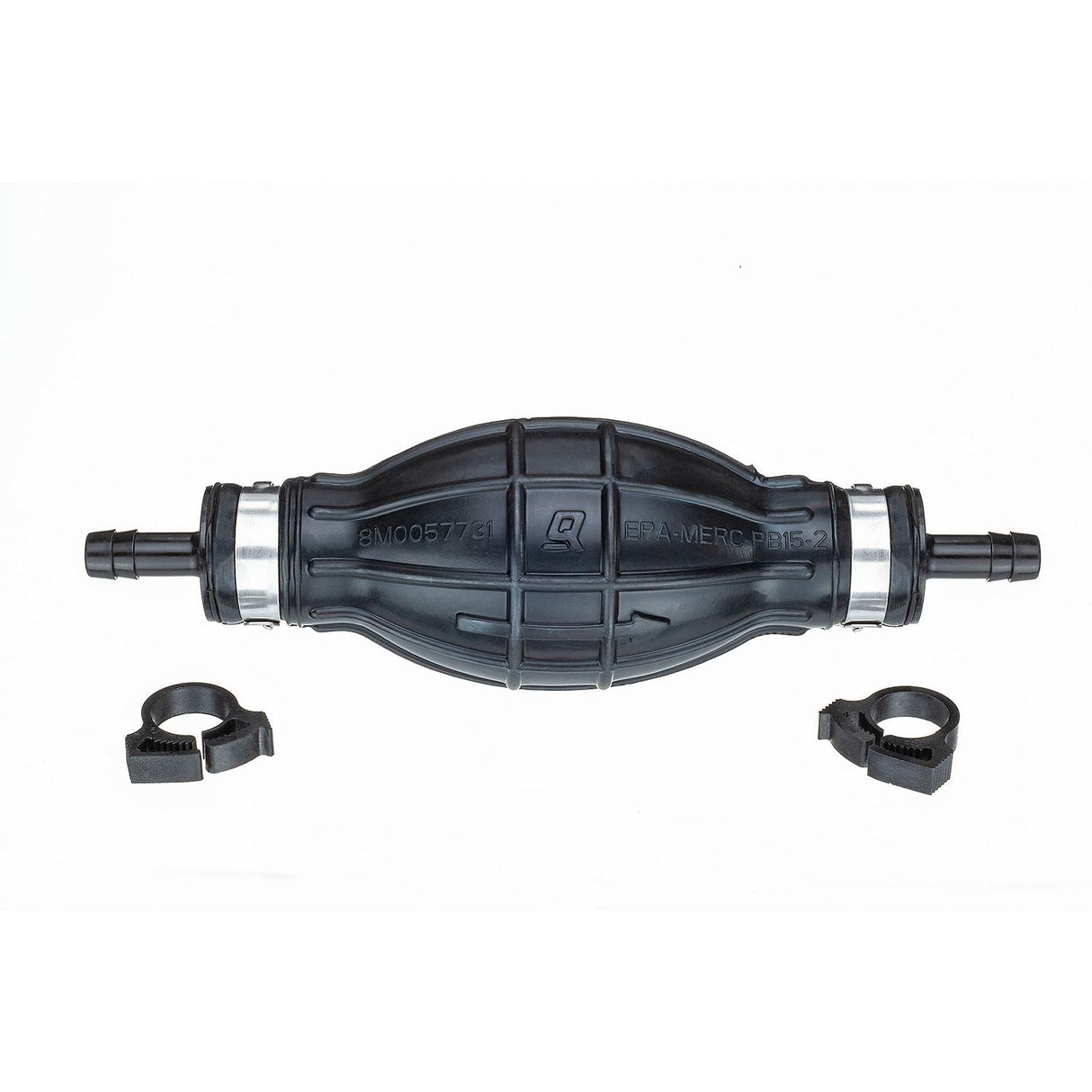 OEM Mercury / Quicksilver 8M0052975 Primer Bulb w/ 2 Hose Clamps for 1/4" (6.35mm) Fuel Lines
