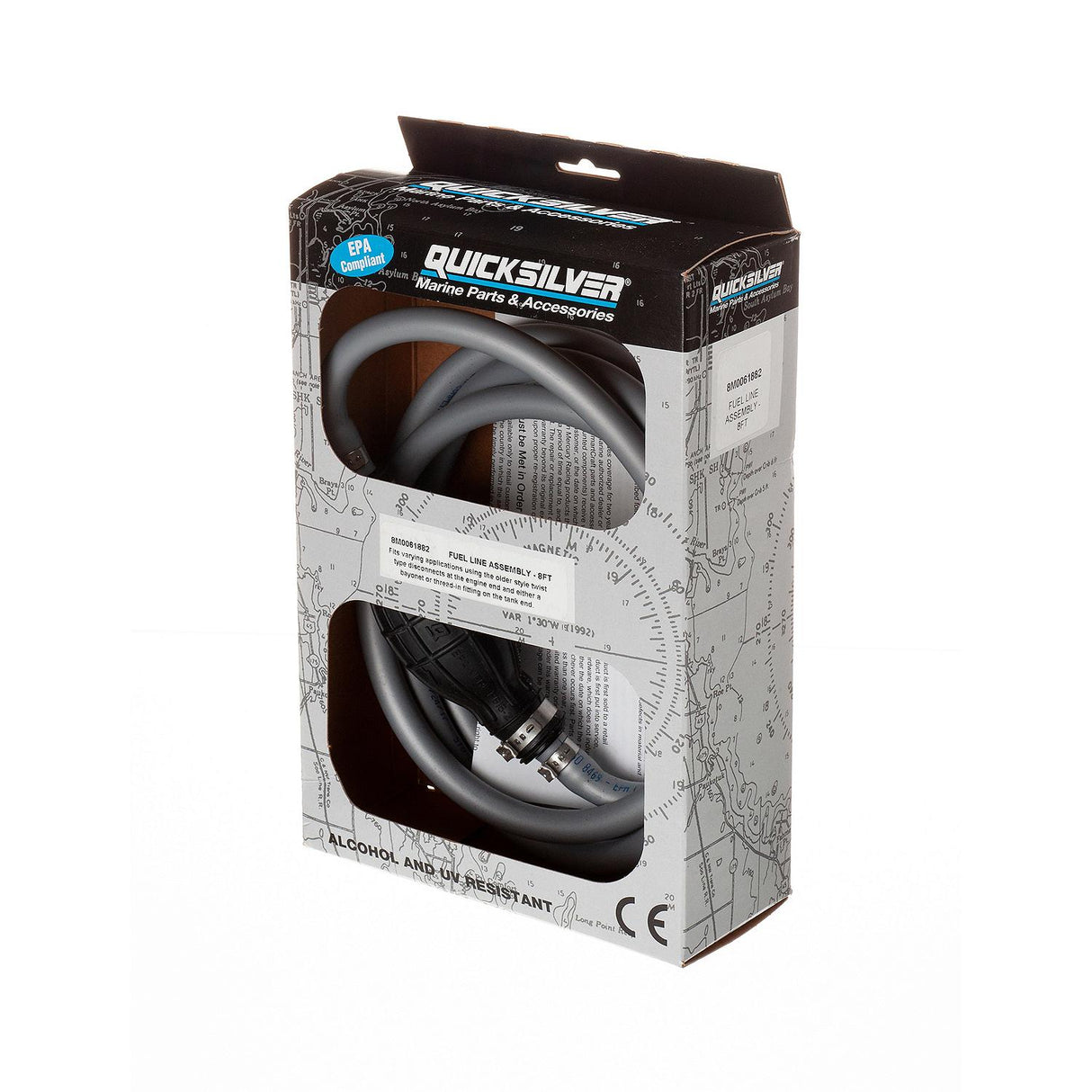 OEM Mercury / Quicksilver 8M0061882 Fuel Line Assembly, 8 Ft. Long w/ Primer Bulb