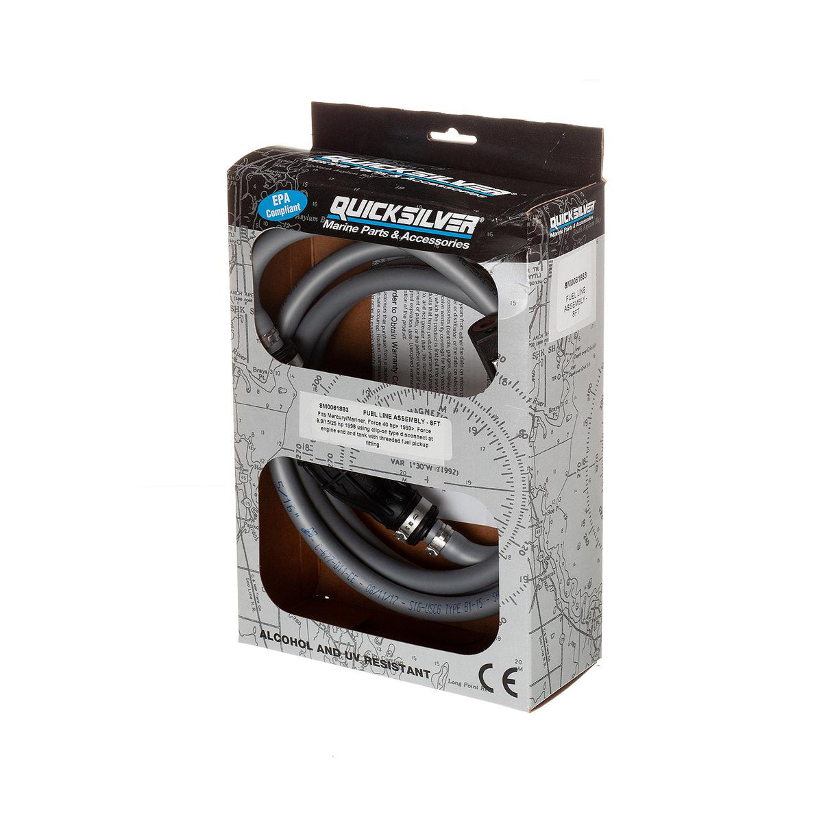 OEM Mercury / Quicksilver 8M0061883 Fuel Line Assembly, 8 Ft. Long w/ Primer Bulb