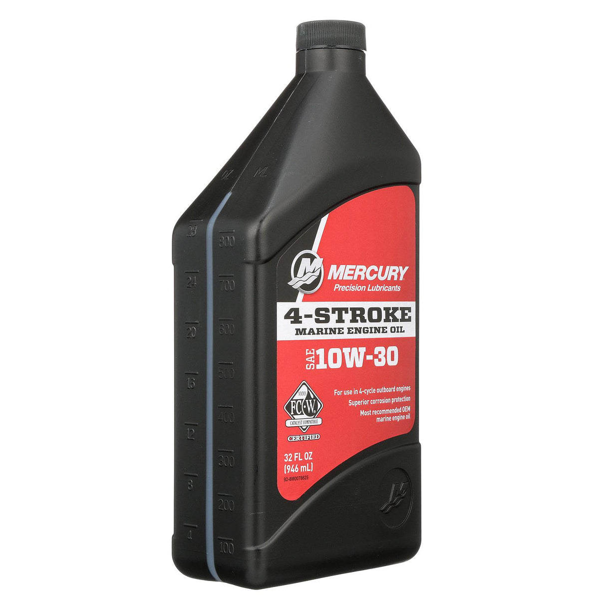 Mercury 8M0078625 SAE 10W-30 Mineral 4-Stroke Marine Engine Oil - 1 Quart Bottle