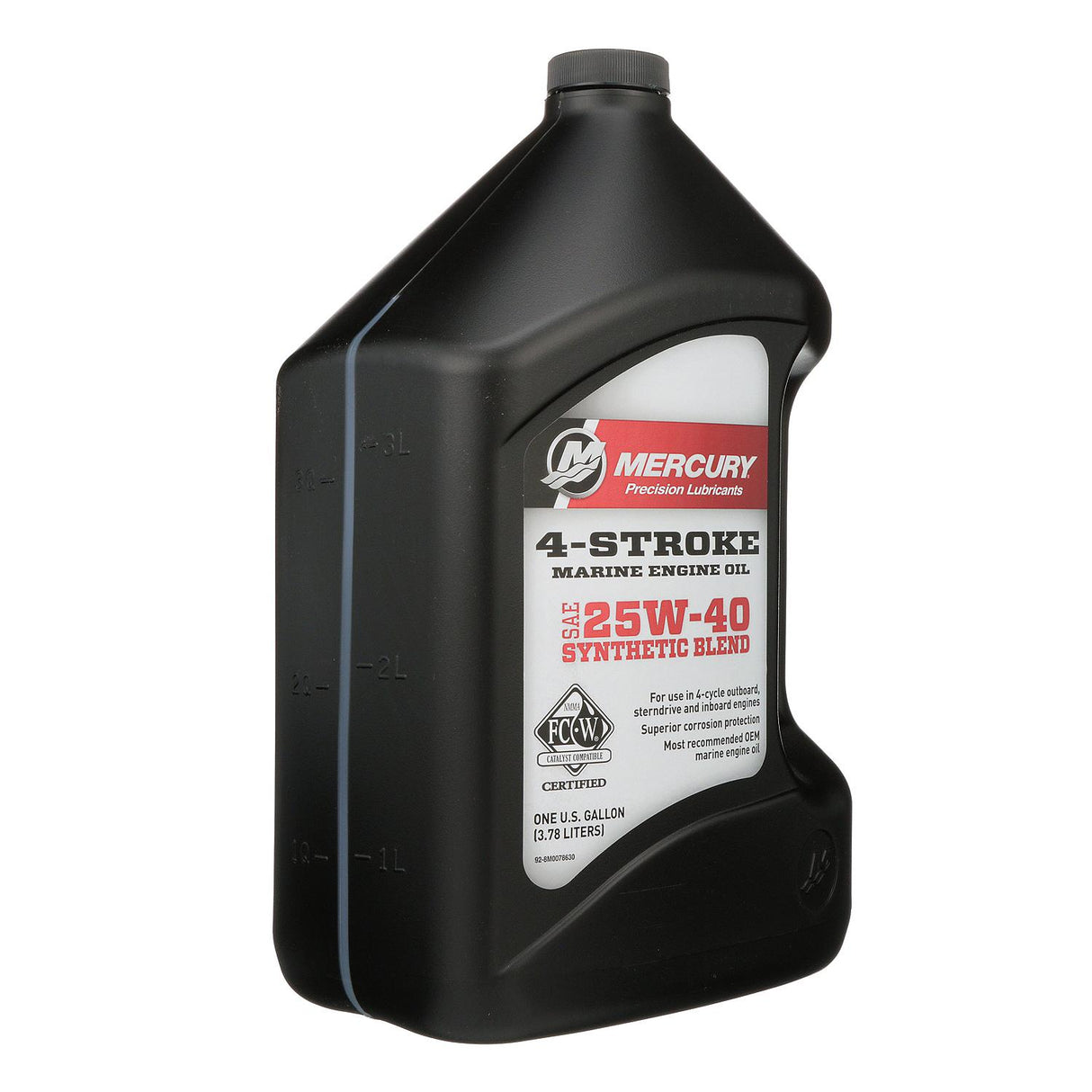 Mercury 8M0078630 SAE 25W-40 Synthetic Blend 4-Stroke Marine Engine Oil - 1 Gallon