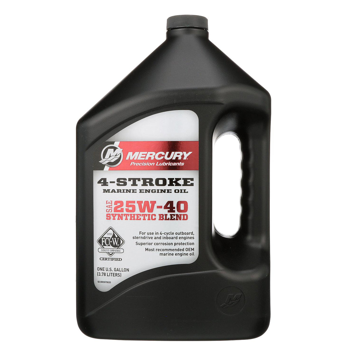 Mercury 8M0078630 SAE 25W-40 Synthetic Blend 4-Stroke Marine Engine Oil - 1 Gallon