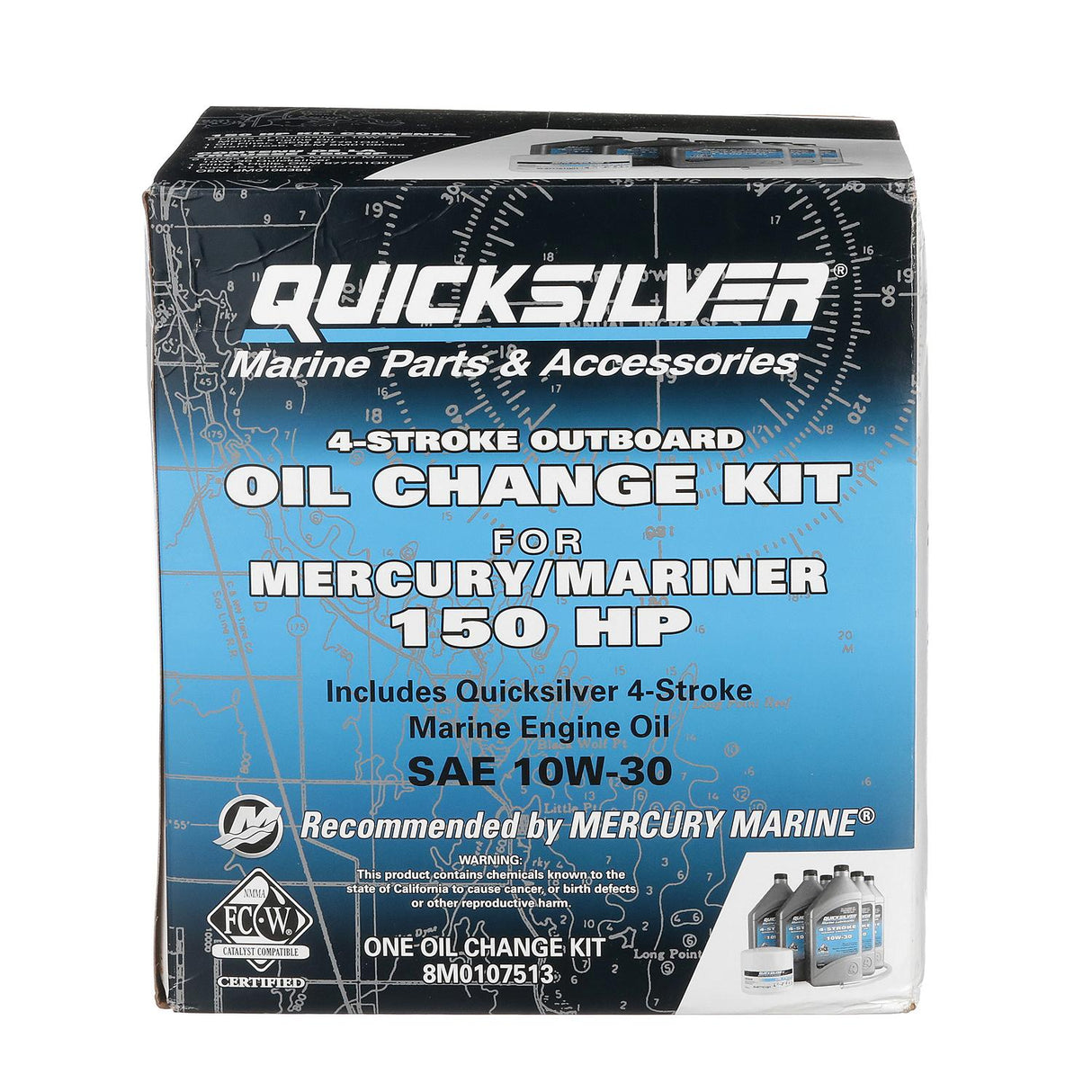 OEM Mercury / Quicksilver 10W-30 Oil Change Kit for 4-Stroke 150hp Mercury and Mariner Outboards